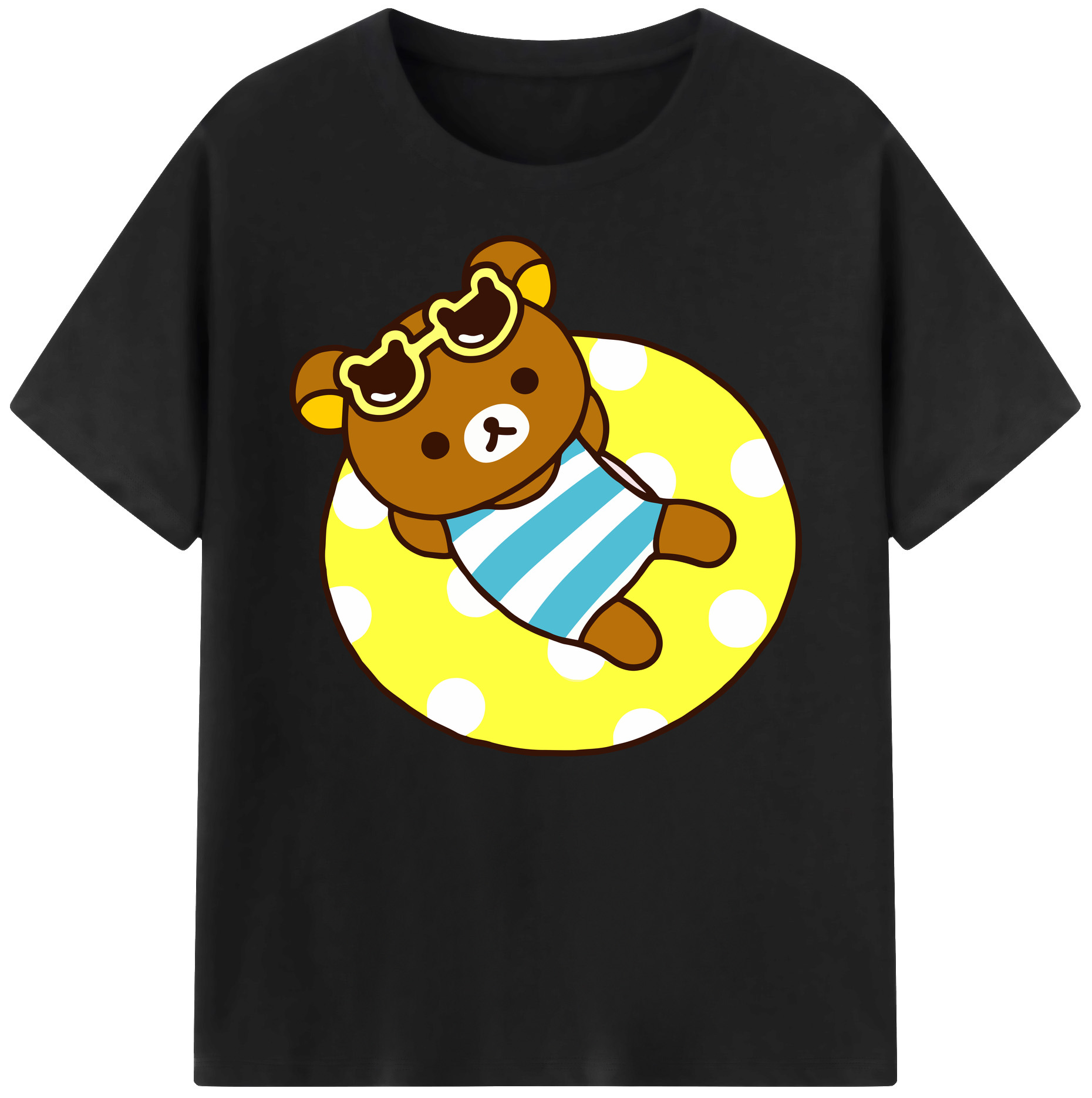 （画像用） リラックマ リラックマ キイロイトリ Rilakkuma Korilakkuma Kiiroitori 綿100％ メンズ半袖Tシャツ｜肌触りやわらか＆通気性
