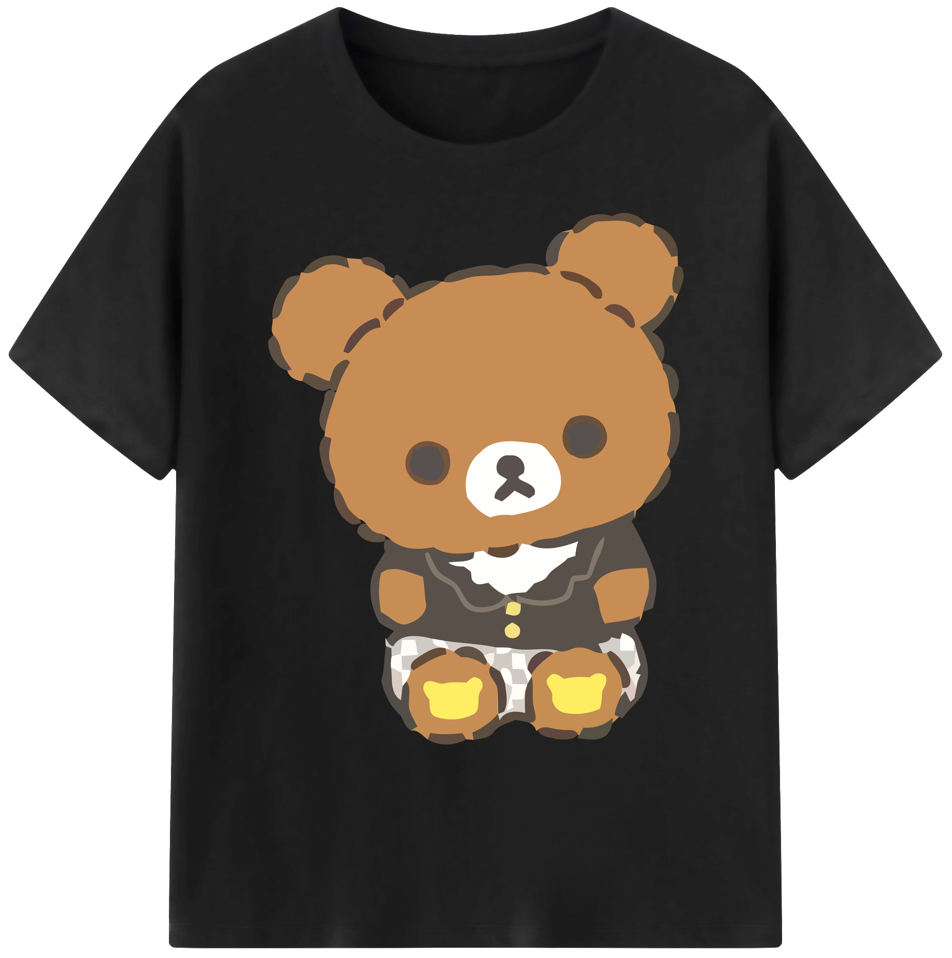 （画像用） リラックマ リラックマ キイロイトリ Rilakkuma Korilakkuma Kiiroitori 綿100％ メンズ半袖Tシャツ｜肌触りやわらか＆通気性