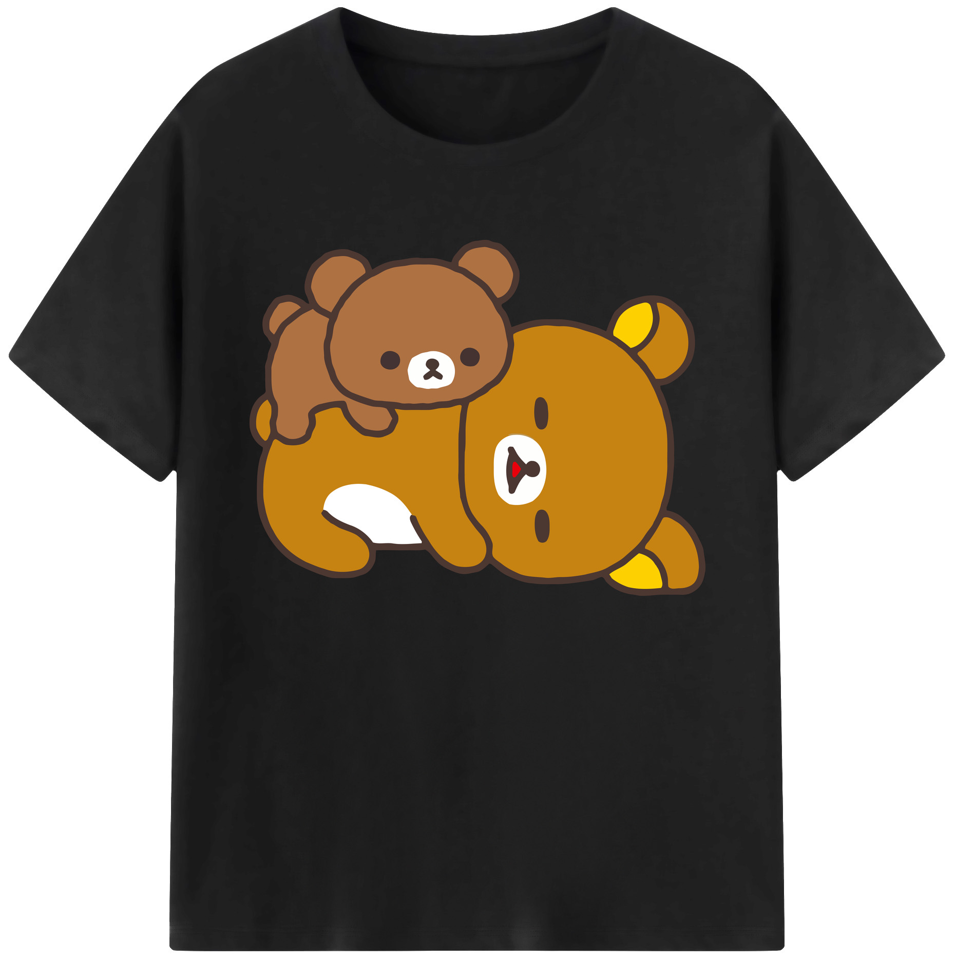 （画像用） リラックマ リラックマ キイロイトリ Rilakkuma Korilakkuma Kiiroitori 綿100％ メンズ半袖Tシャツ｜肌触りやわらか＆通気性