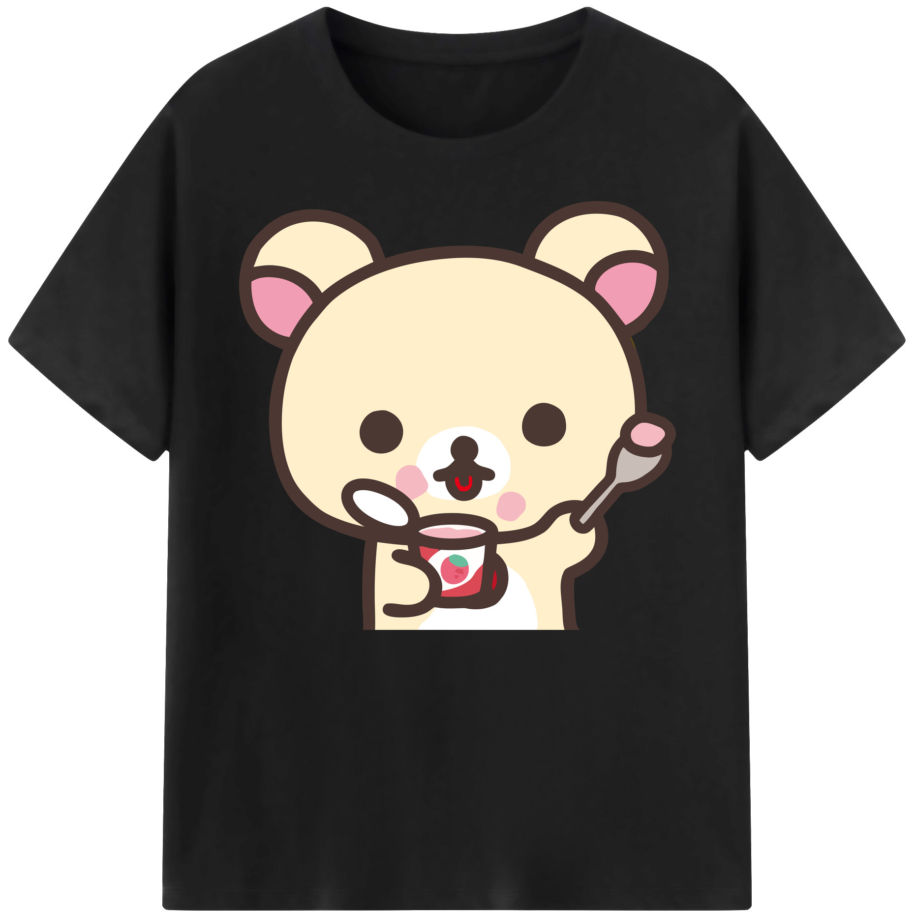 （画像用） リラックマ リラックマ キイロイトリ Rilakkuma Korilakkuma Kiiroitori 綿100％ メンズ半袖Tシャツ｜肌触りやわらか＆通気性