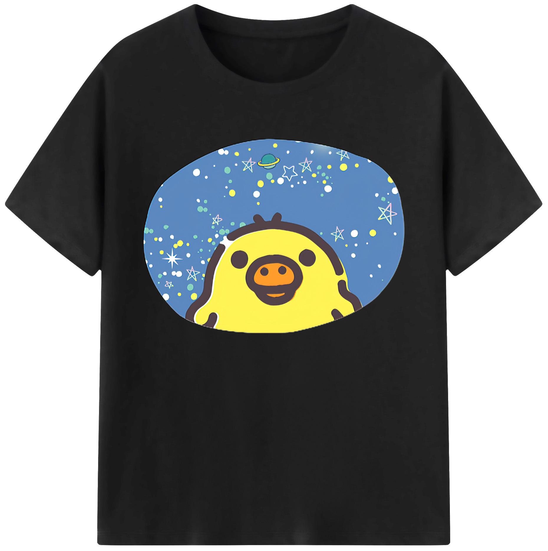 （画像用） リラックマ リラックマ キイロイトリ Rilakkuma Korilakkuma Kiiroitori 綿100％ メンズ半袖Tシャツ｜肌触りやわらか＆通気性