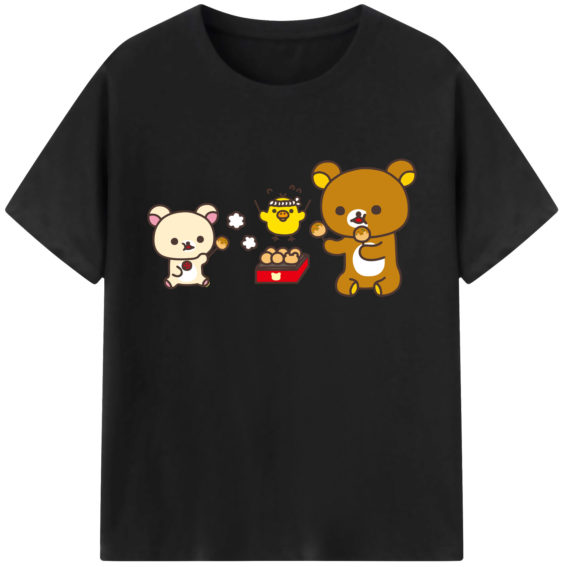 （画像用） リラックマ リラックマ キイロイトリ Rilakkuma Korilakkuma Kiiroitori 綿100％ メンズ半袖Tシャツ｜肌触りやわらか＆通気性