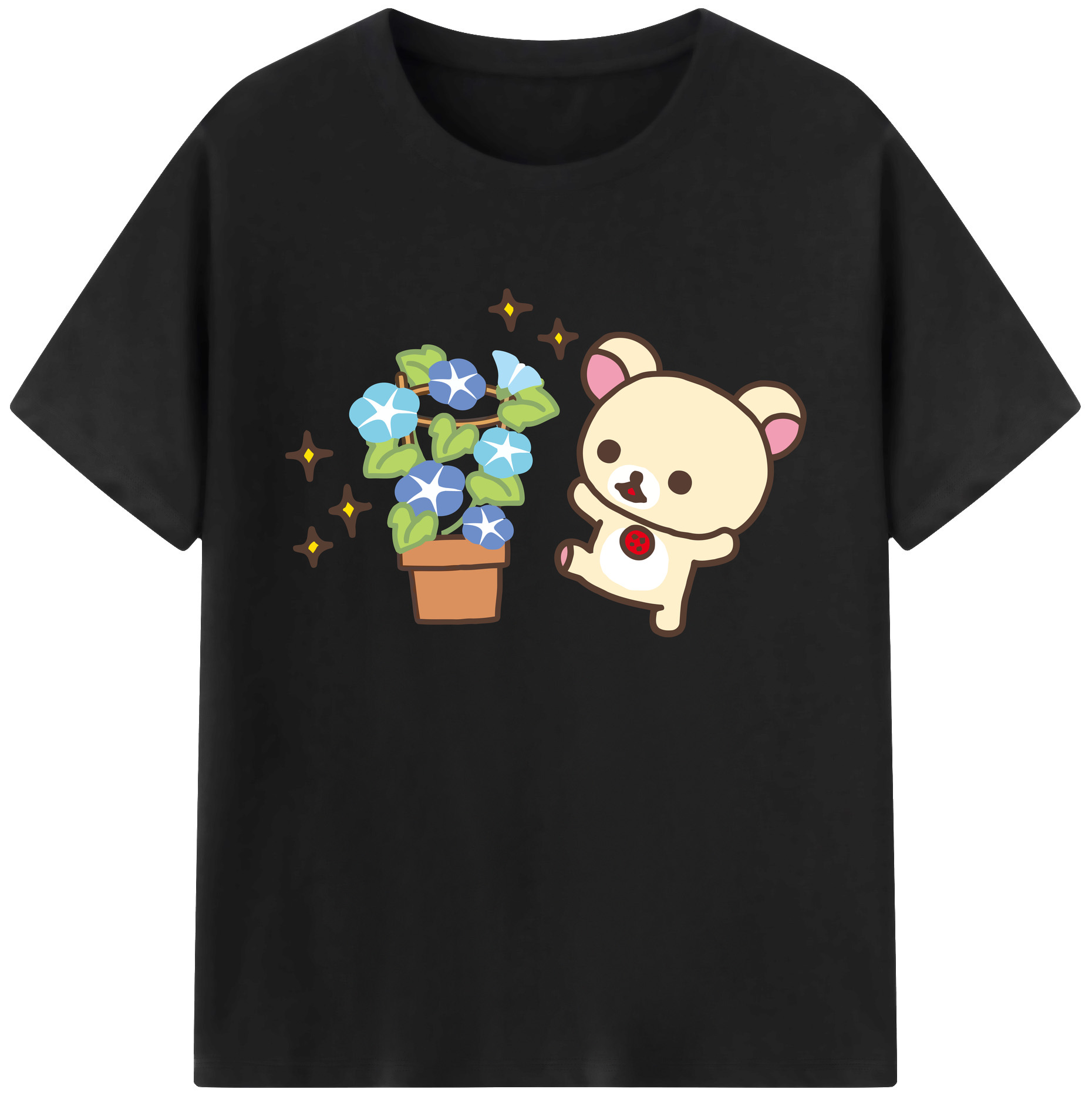 （画像用） リラックマ リラックマ キイロイトリ Rilakkuma Korilakkuma Kiiroitori 綿100％ メンズ半袖Tシャツ｜肌触りやわらか＆通気性