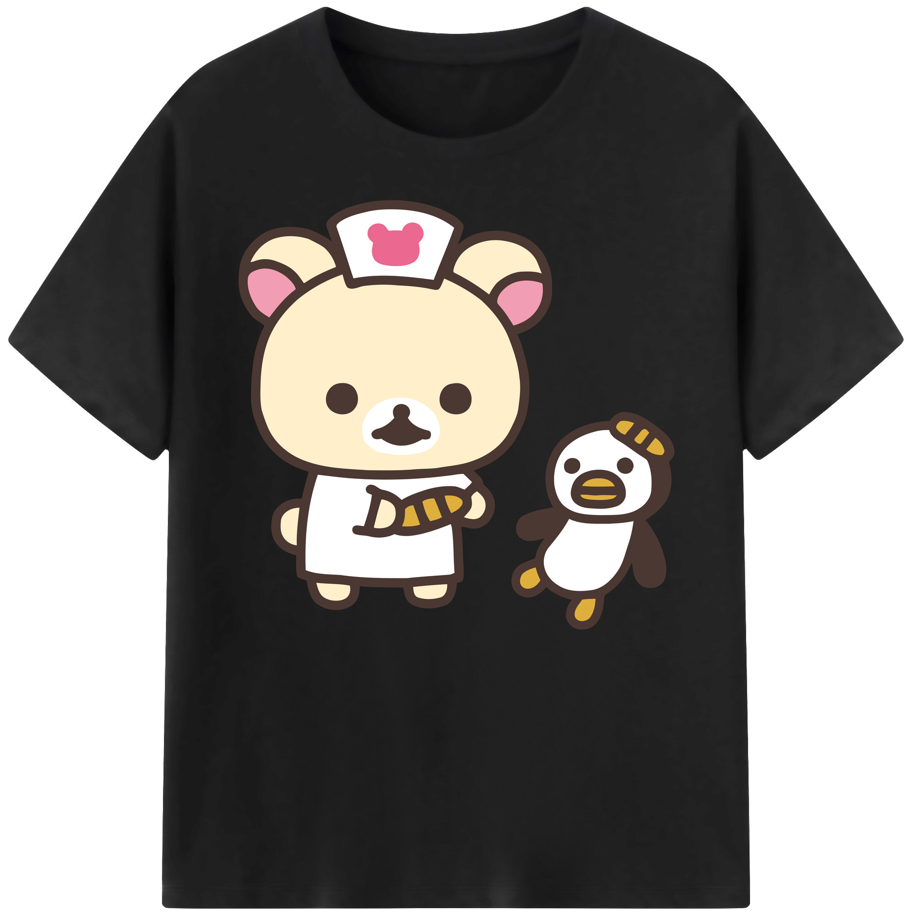 （画像用） リラックマ リラックマ キイロイトリ Rilakkuma Korilakkuma Kiiroitori 綿100％ メンズ半袖Tシャツ｜肌触りやわらか＆通気性