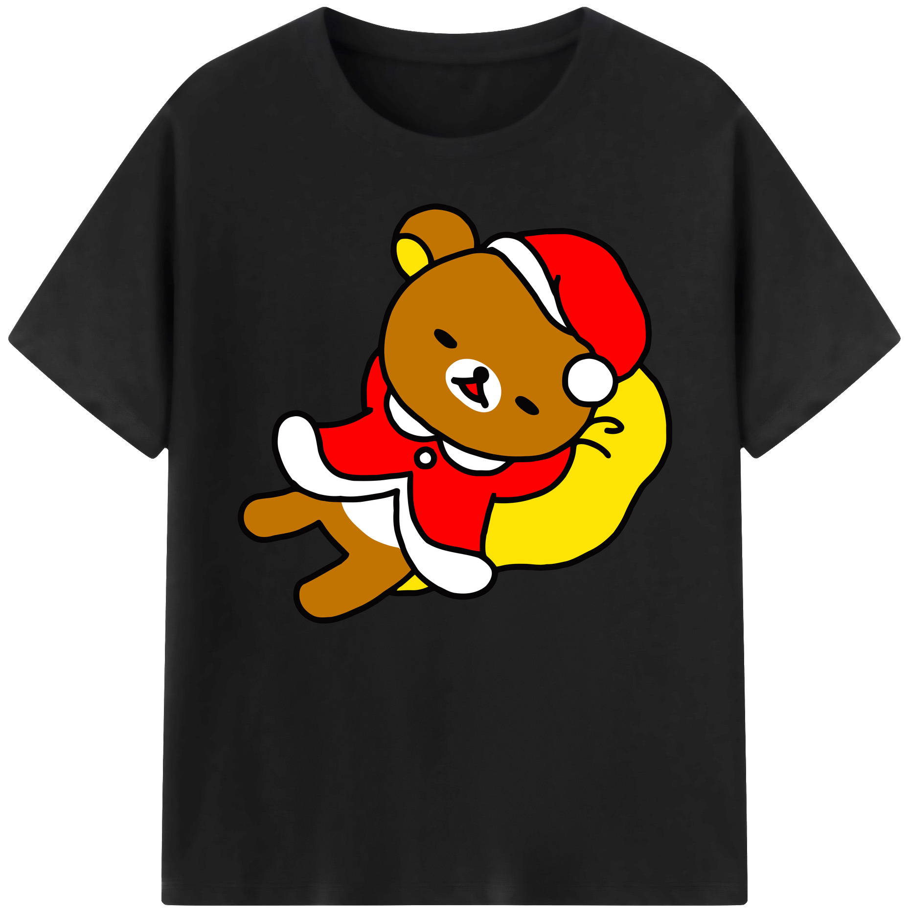 （画像用） リラックマ リラックマ キイロイトリ Rilakkuma Korilakkuma Kiiroitori 綿100％ メンズ半袖Tシャツ｜肌触りやわらか＆通気性