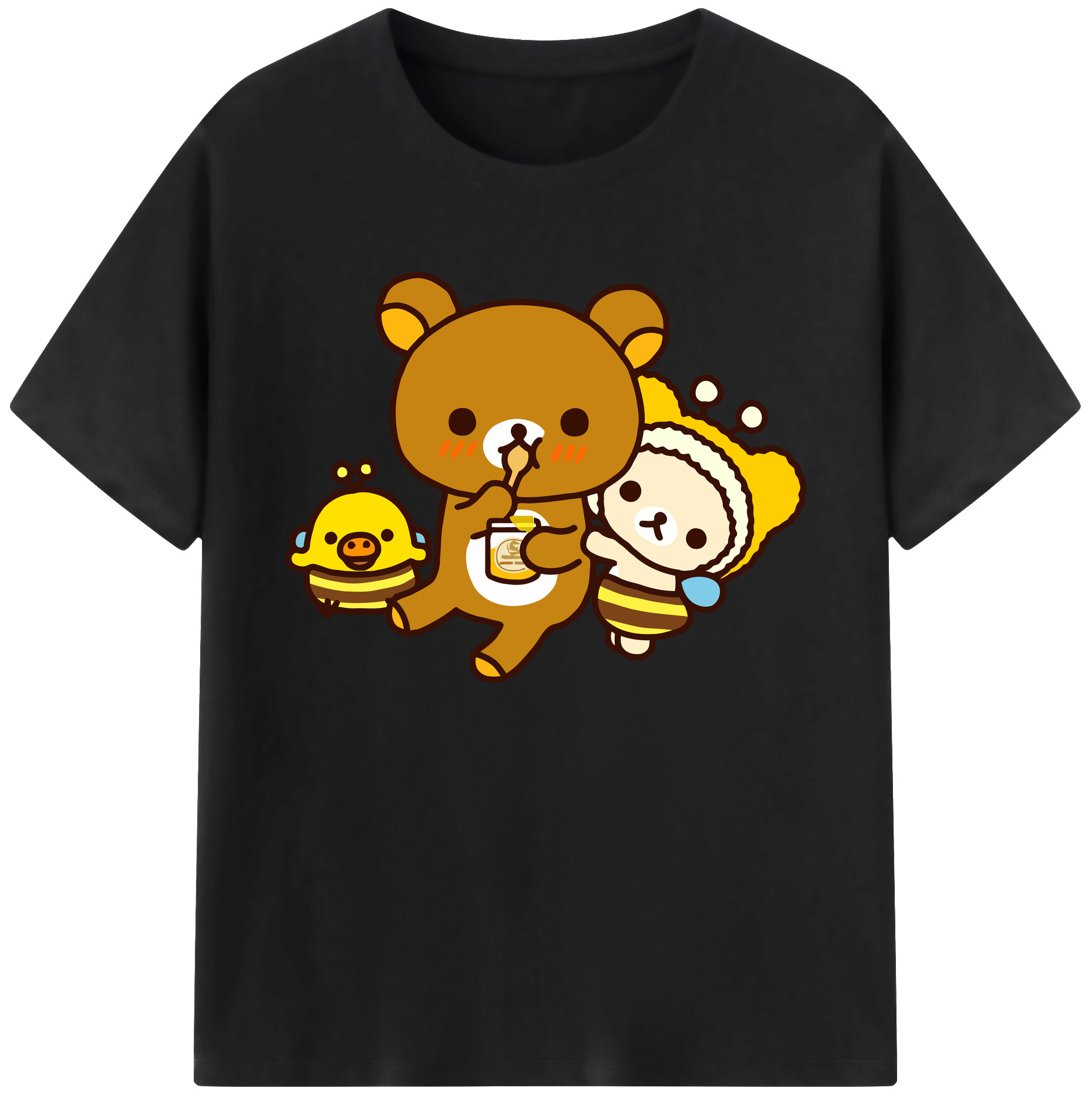 （画像用） リラックマ リラックマ キイロイトリ Rilakkuma Korilakkuma Kiiroitori 綿100％ メンズ半袖Tシャツ｜肌触りやわらか＆通気性