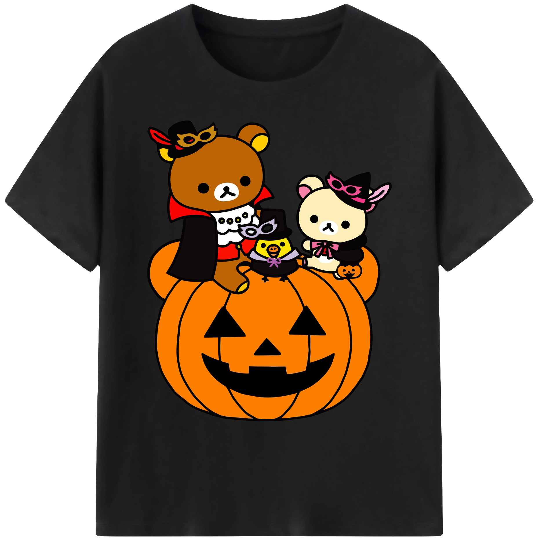 （画像用） リラックマ リラックマ キイロイトリ Rilakkuma Korilakkuma Kiiroitori 綿100％ メンズ半袖Tシャツ｜肌触りやわらか＆通気性
