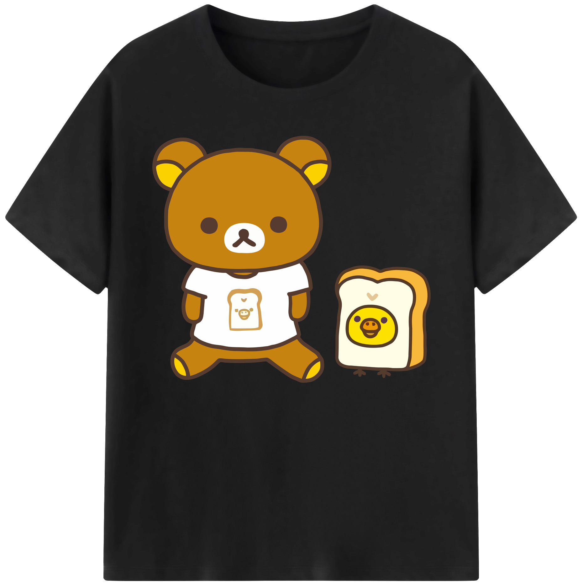 （画像用） リラックマ リラックマ キイロイトリ Rilakkuma Korilakkuma Kiiroitori 綿100％ メンズ半袖Tシャツ｜肌触りやわらか＆通気性