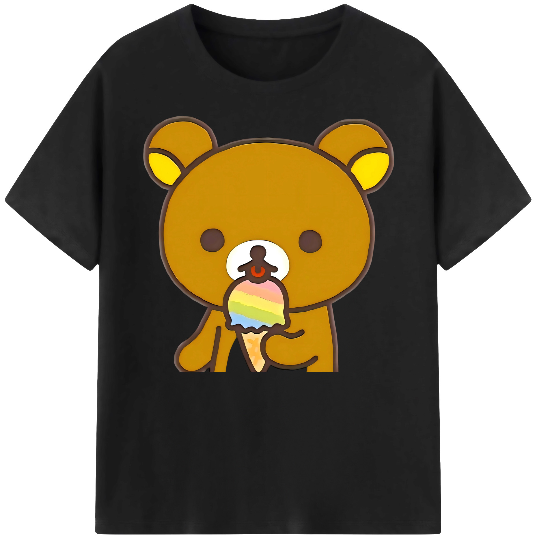 （画像用） リラックマ リラックマ キイロイトリ Rilakkuma Korilakkuma Kiiroitori 綿100％ メンズ半袖Tシャツ｜肌触りやわらか＆通気性