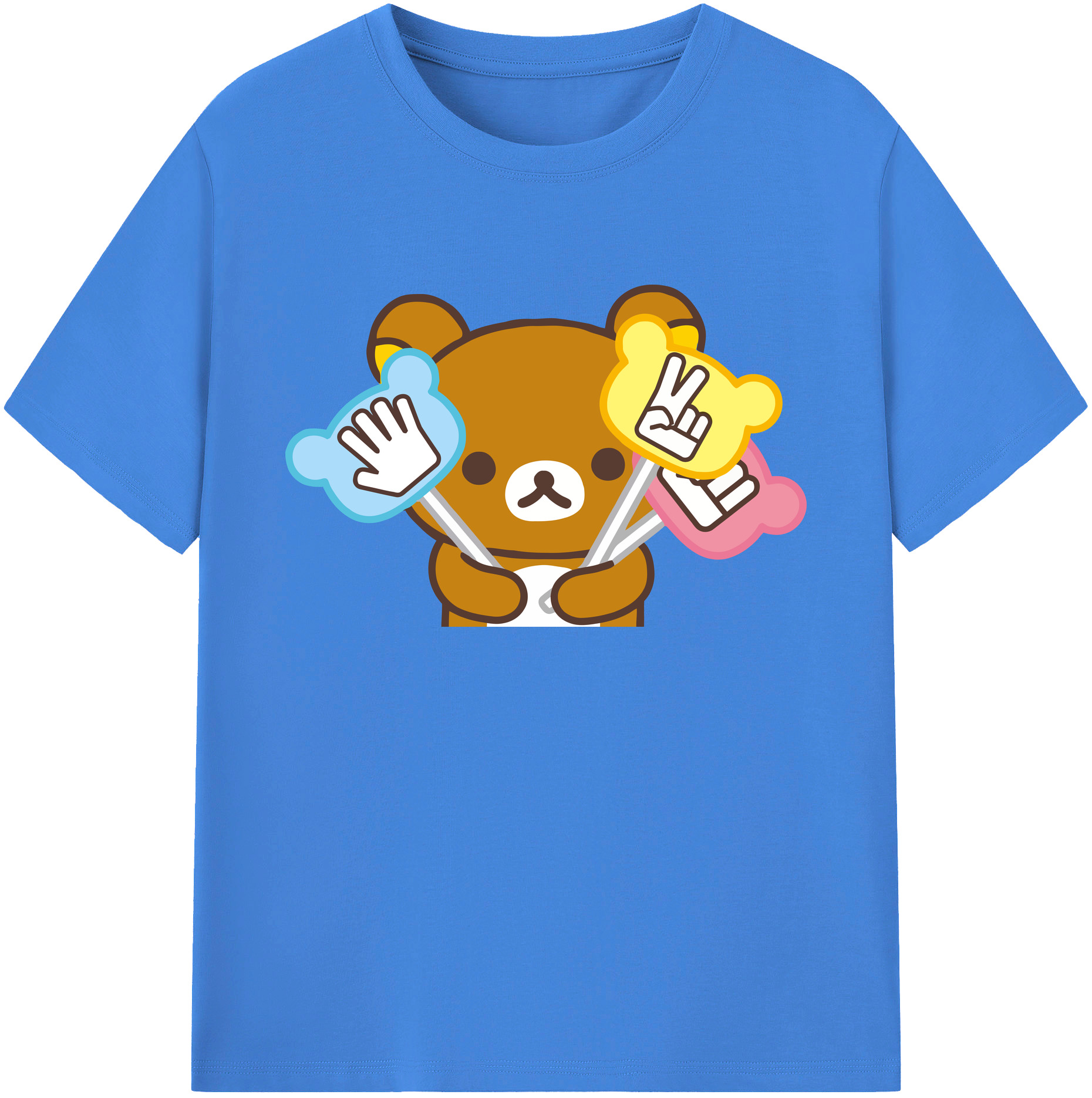 （画像用） リラックマ リラックマ キイロイトリ Rilakkuma Korilakkuma Kiiroitori 綿100％ メンズ半袖Tシャツ｜肌触りやわらか＆通気性