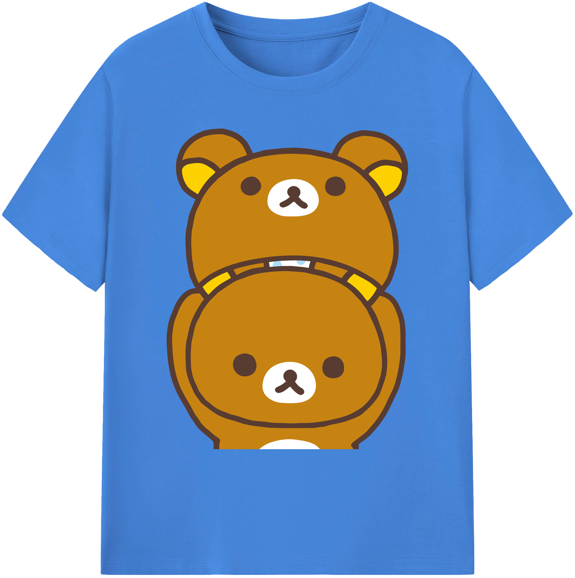 （画像用） リラックマ リラックマ キイロイトリ Rilakkuma Korilakkuma Kiiroitori 綿100％ メンズ半袖Tシャツ｜肌触りやわらか＆通気性