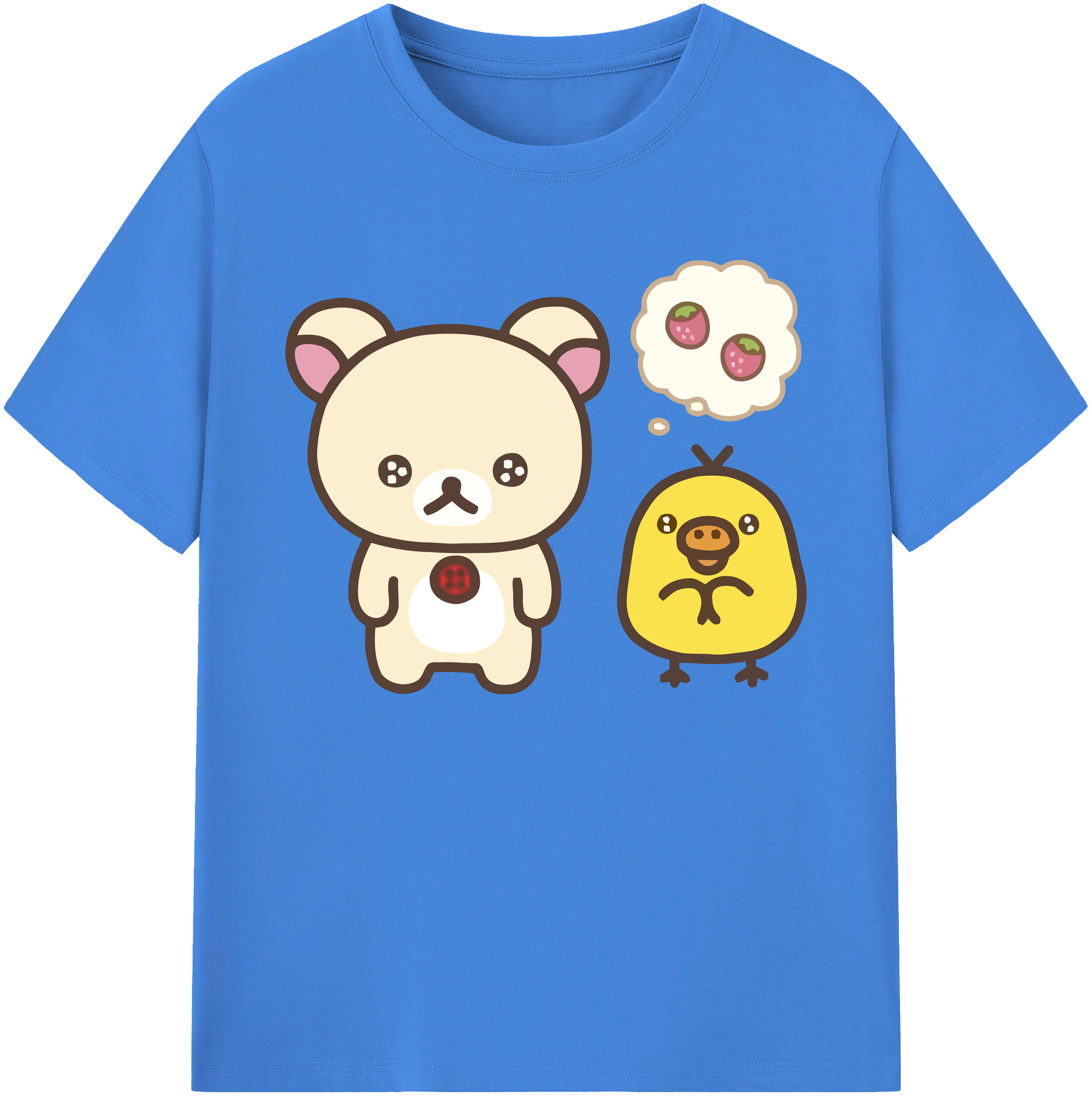（画像用） リラックマ リラックマ キイロイトリ Rilakkuma Korilakkuma Kiiroitori 綿100％ メンズ半袖Tシャツ｜肌触りやわらか＆通気性