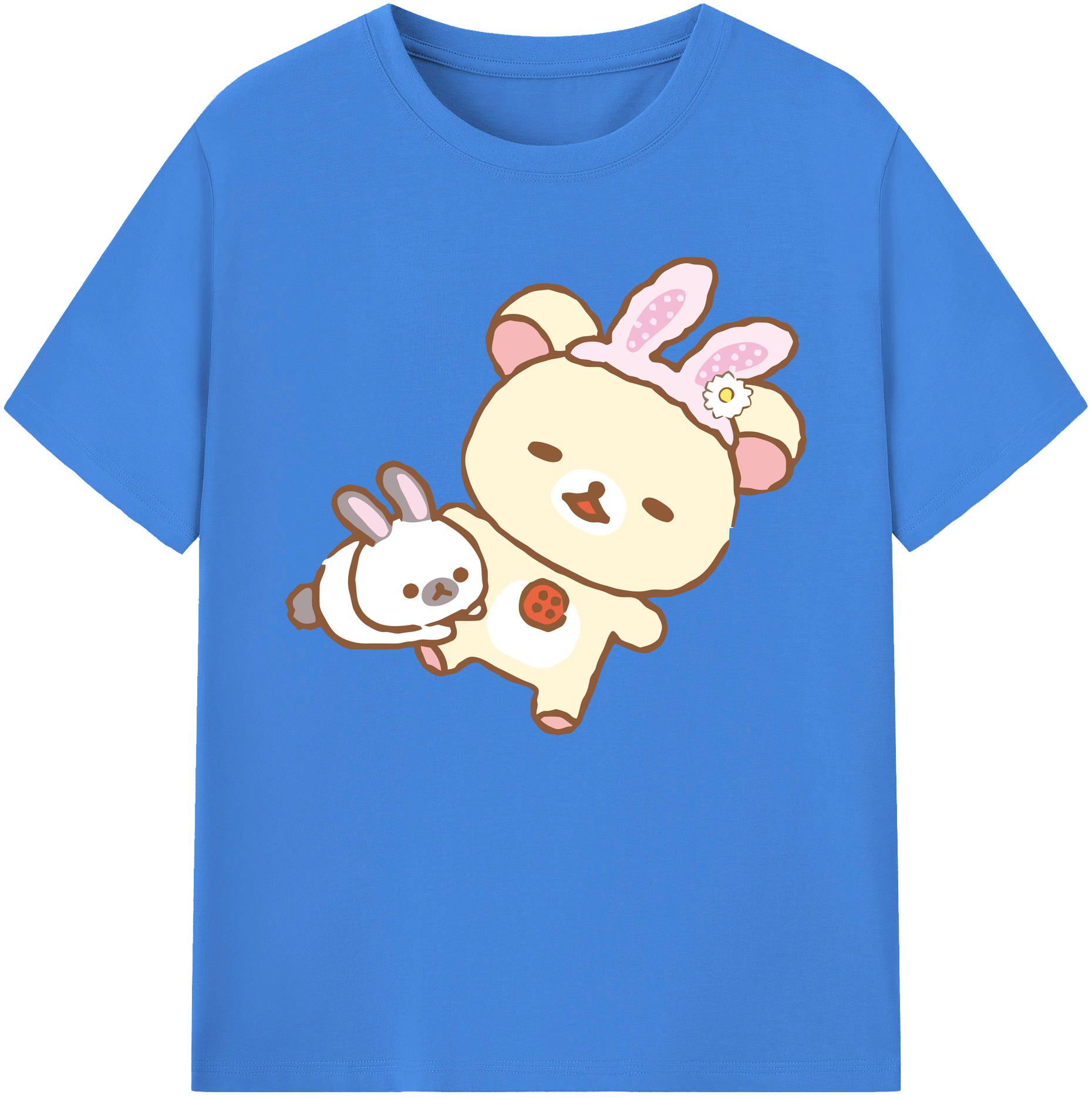（画像用） リラックマ リラックマ キイロイトリ Rilakkuma Korilakkuma Kiiroitori 綿100％ メンズ半袖Tシャツ｜肌触りやわらか＆通気性