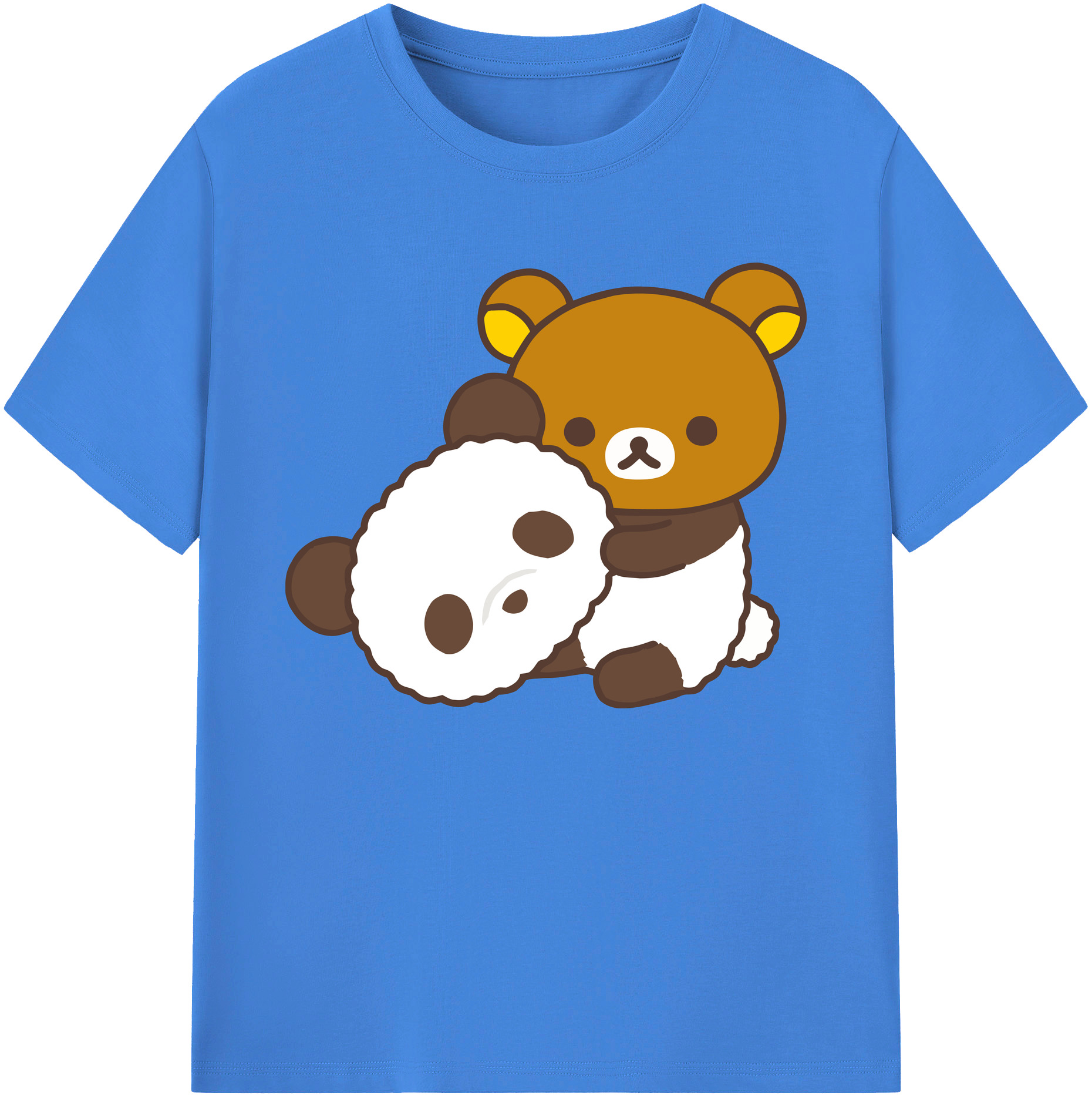 （画像用） リラックマ リラックマ キイロイトリ Rilakkuma Korilakkuma Kiiroitori 綿100％ メンズ半袖Tシャツ｜肌触りやわらか＆通気性