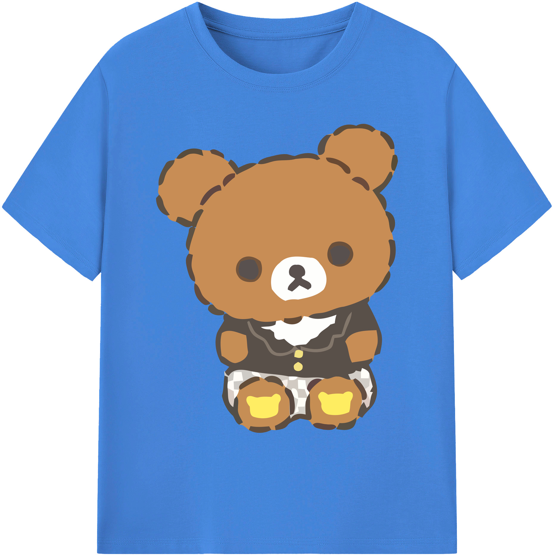 （画像用） リラックマ リラックマ キイロイトリ Rilakkuma Korilakkuma Kiiroitori 綿100％ メンズ半袖Tシャツ｜肌触りやわらか＆通気性