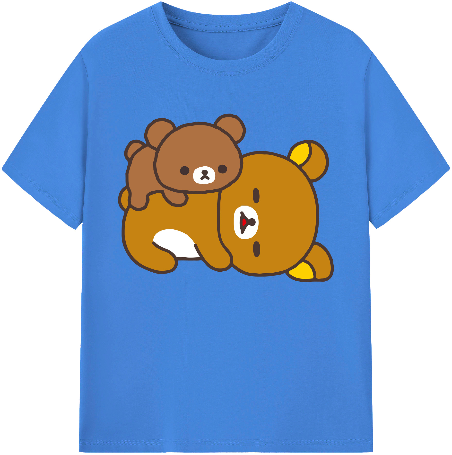 （画像用） リラックマ リラックマ キイロイトリ Rilakkuma Korilakkuma Kiiroitori 綿100％ メンズ半袖Tシャツ｜肌触りやわらか＆通気性