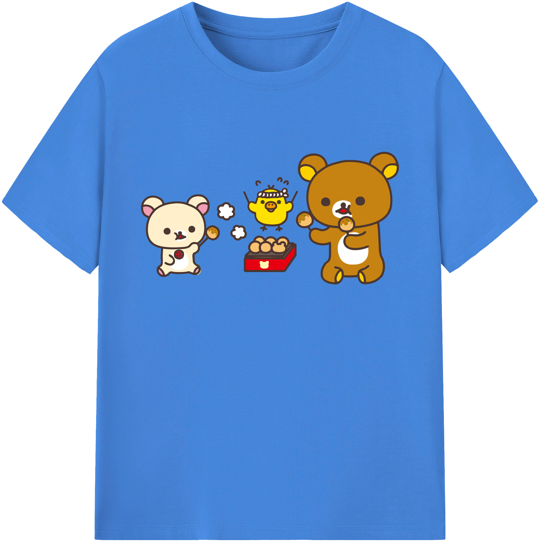 （画像用） リラックマ リラックマ キイロイトリ Rilakkuma Korilakkuma Kiiroitori 綿100％ メンズ半袖Tシャツ｜肌触りやわらか＆通気性