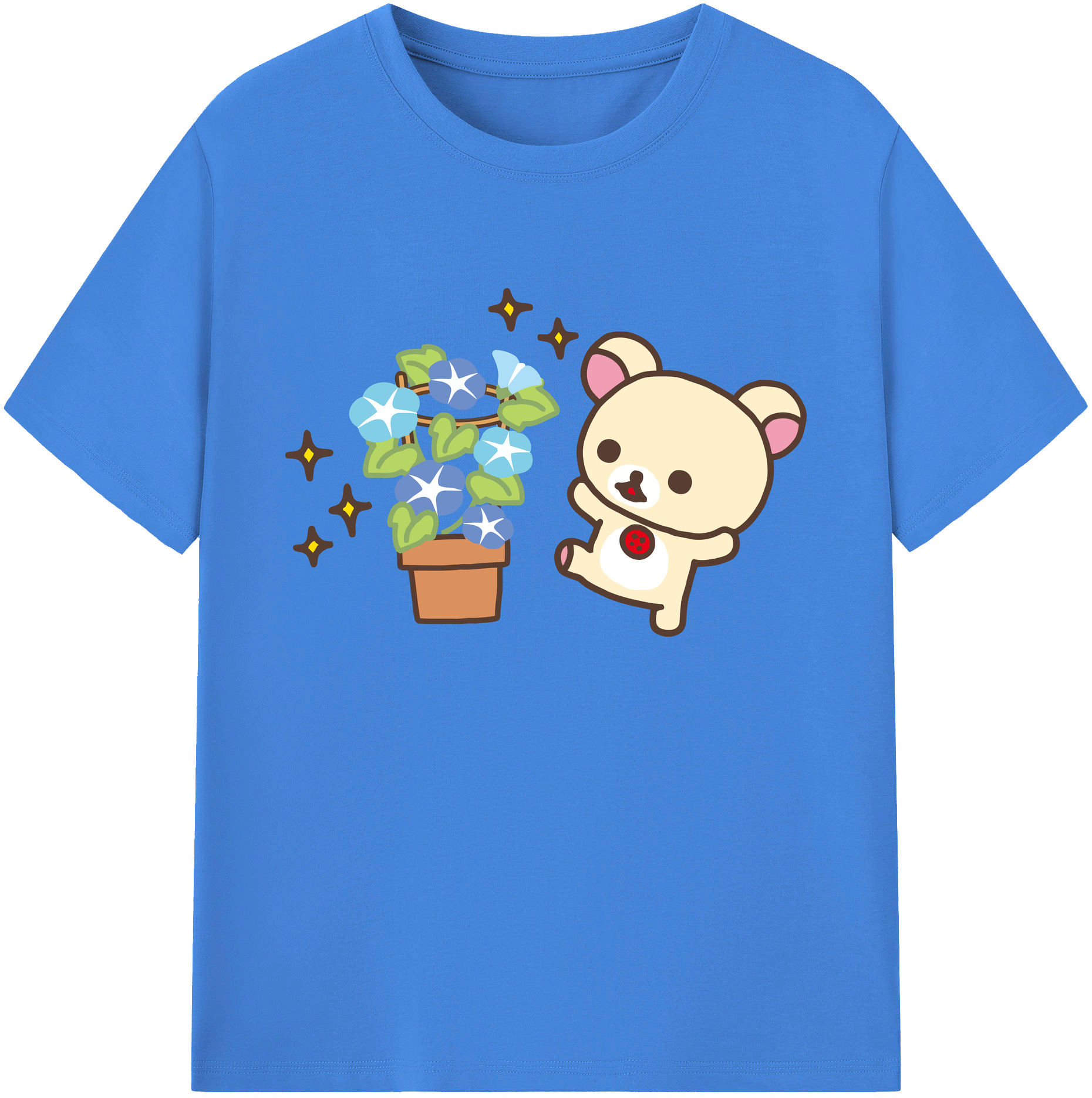 （画像用） リラックマ リラックマ キイロイトリ Rilakkuma Korilakkuma Kiiroitori 綿100％ メンズ半袖Tシャツ｜肌触りやわらか＆通気性