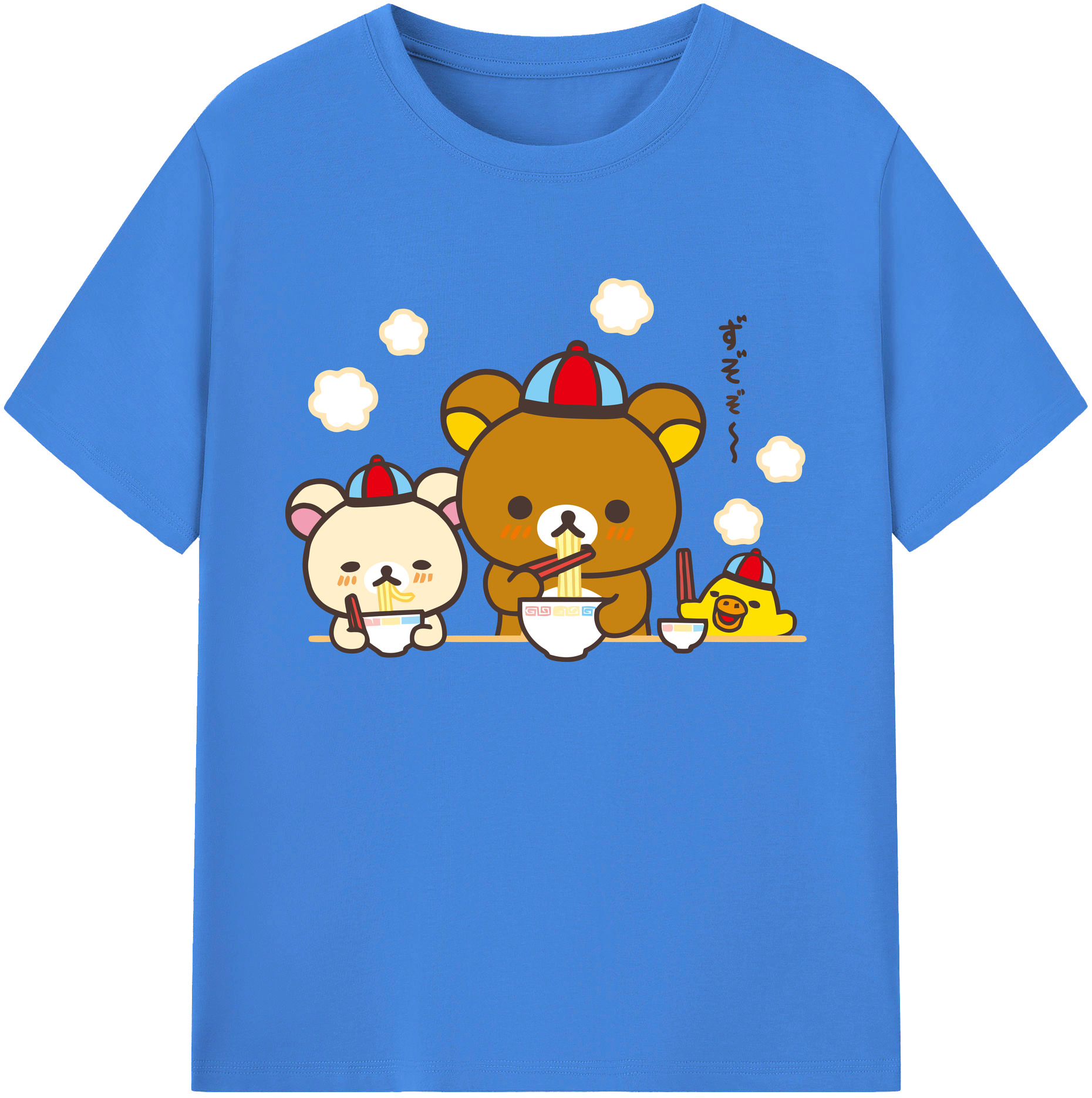 （画像用） リラックマ リラックマ キイロイトリ Rilakkuma Korilakkuma Kiiroitori 綿100％ メンズ半袖Tシャツ｜肌触りやわらか＆通気性