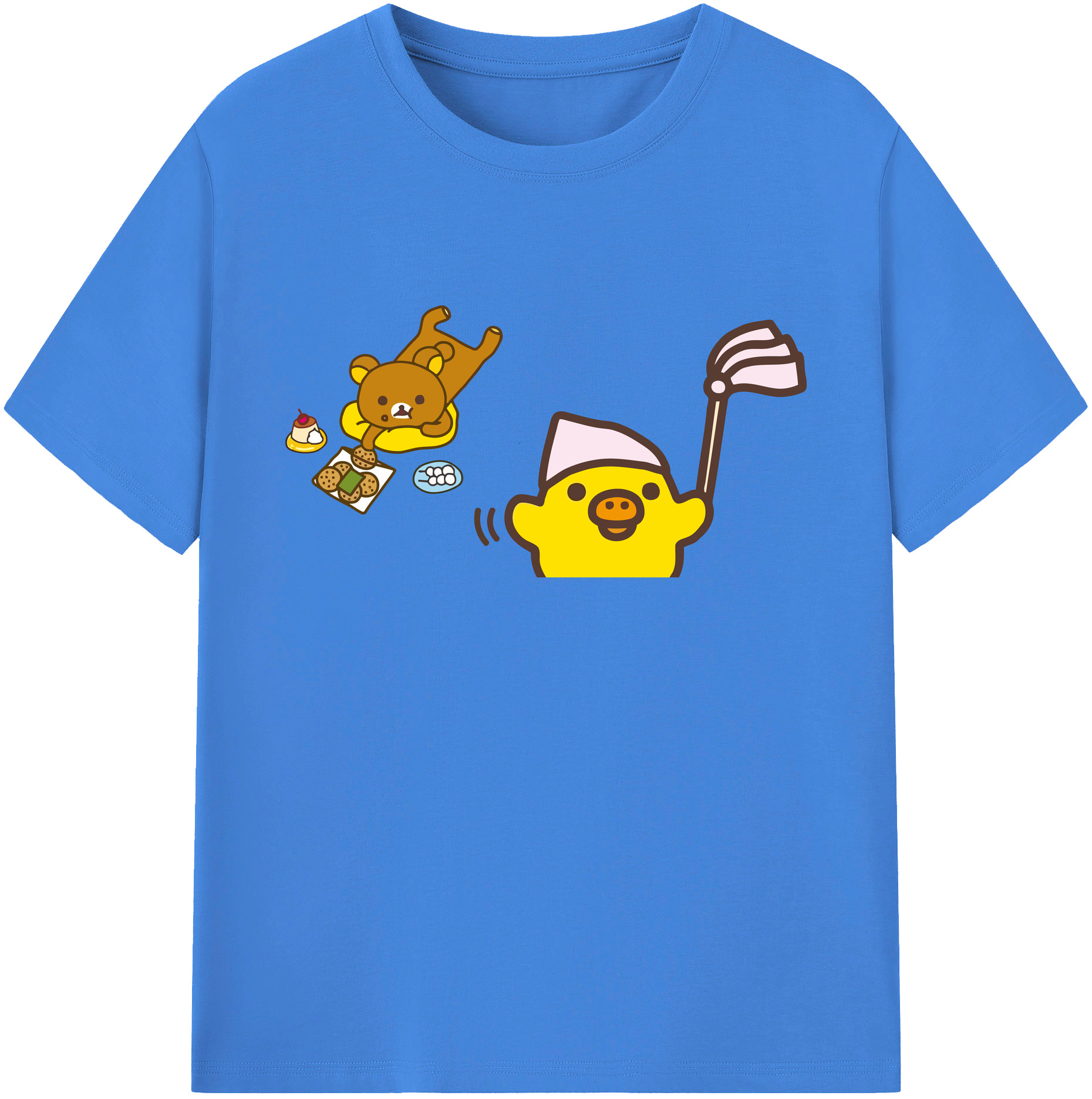 （画像用） リラックマ リラックマ キイロイトリ Rilakkuma Korilakkuma Kiiroitori 綿100％ メンズ半袖Tシャツ｜肌触りやわらか＆通気性