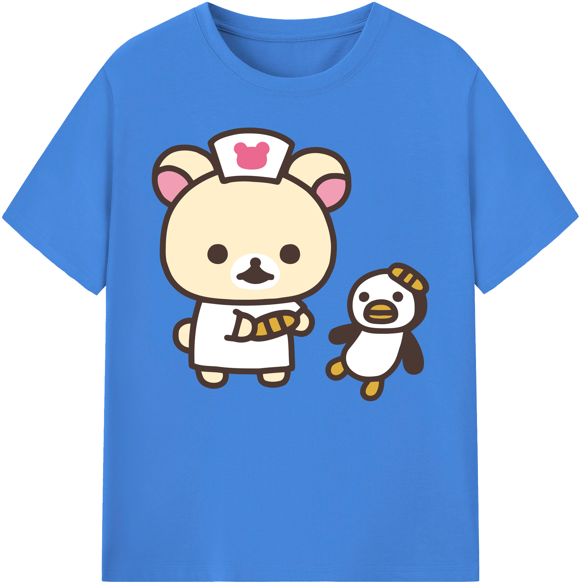 （画像用） リラックマ リラックマ キイロイトリ Rilakkuma Korilakkuma Kiiroitori 綿100％ メンズ半袖Tシャツ｜肌触りやわらか＆通気性
