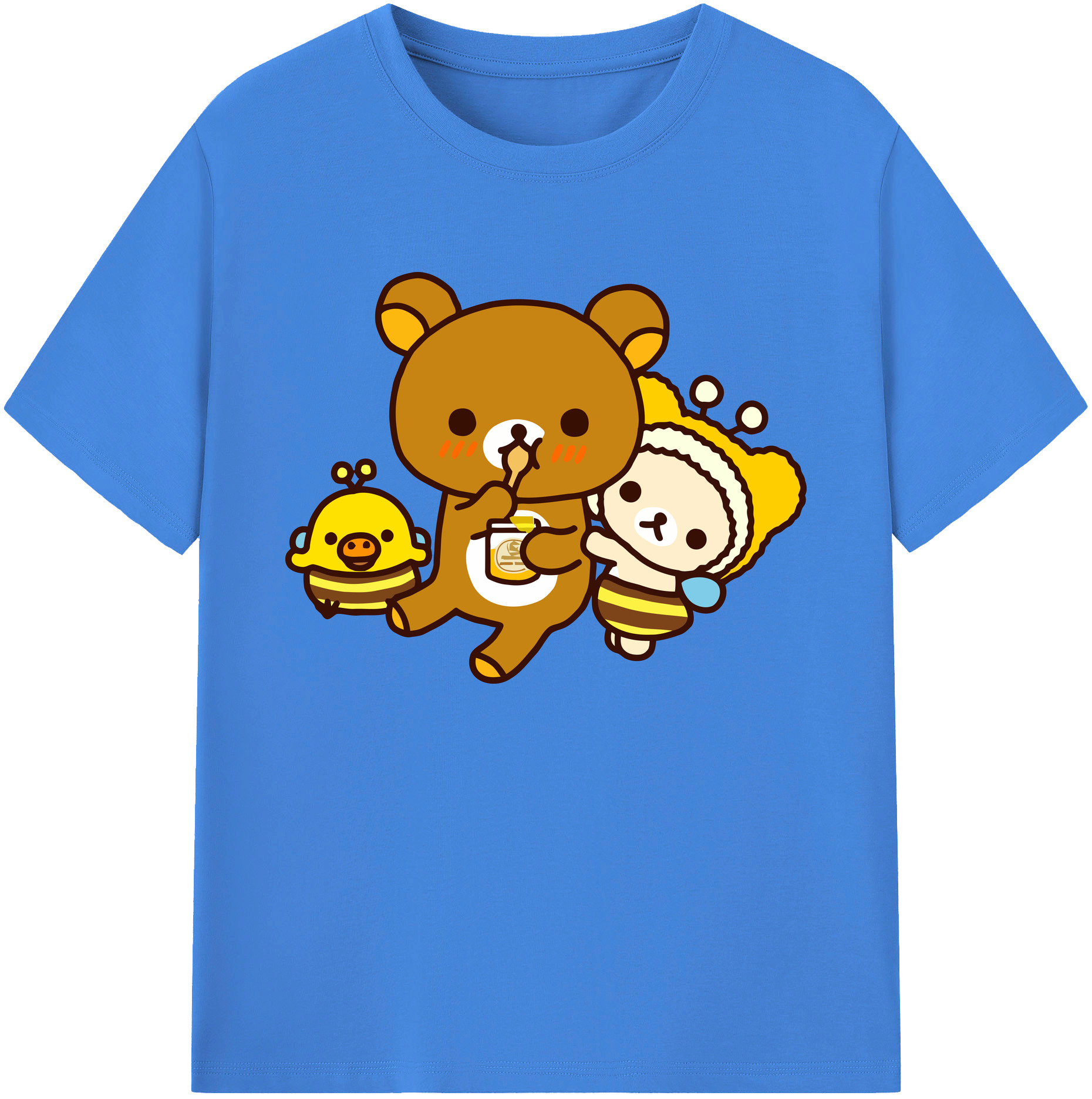 （画像用） リラックマ リラックマ キイロイトリ Rilakkuma Korilakkuma Kiiroitori 綿100％ メンズ半袖Tシャツ｜肌触りやわらか＆通気性