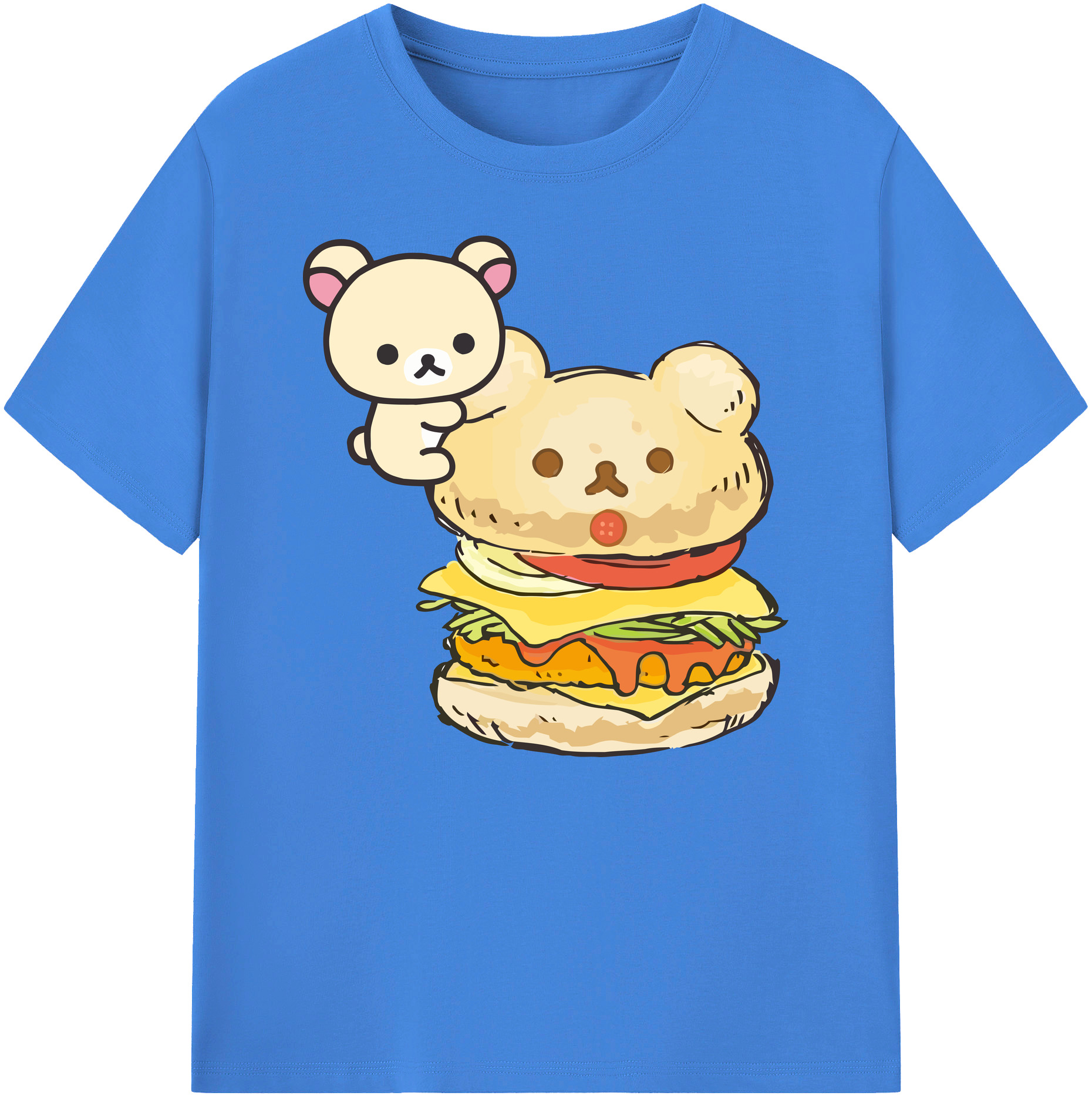 （画像用） リラックマ リラックマ キイロイトリ Rilakkuma Korilakkuma Kiiroitori 綿100％ メンズ半袖Tシャツ｜肌触りやわらか＆通気性