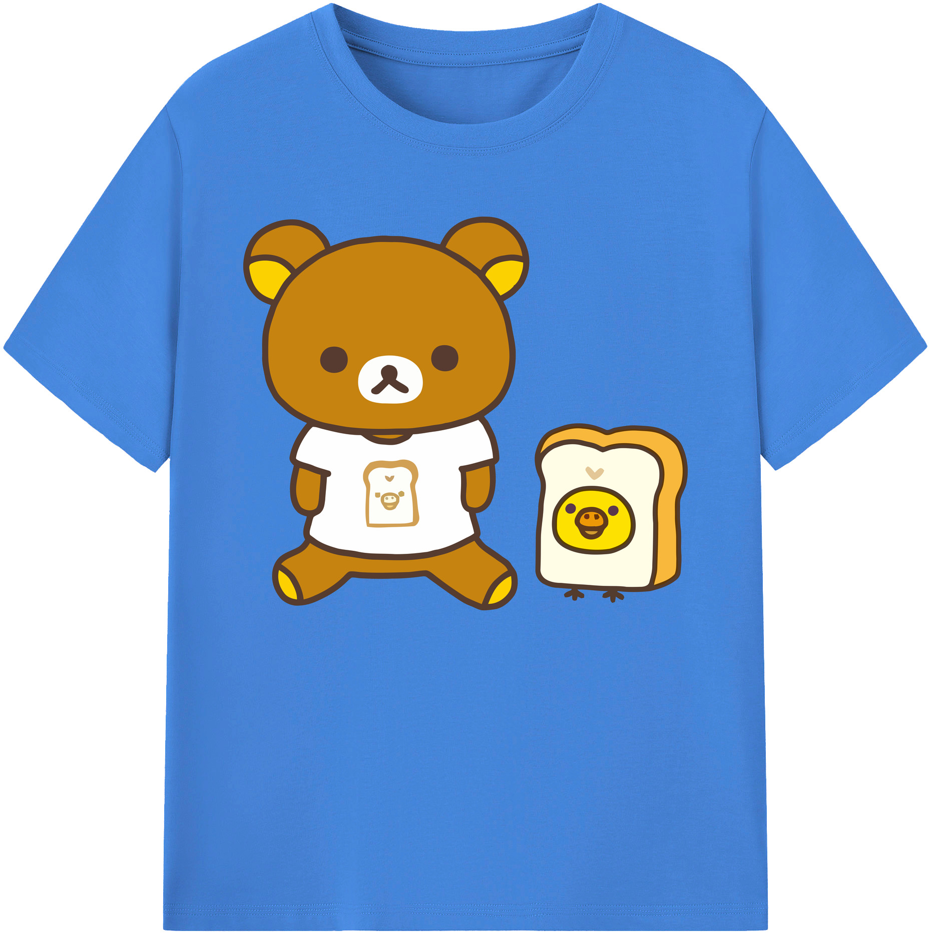 （画像用） リラックマ リラックマ キイロイトリ Rilakkuma Korilakkuma Kiiroitori 綿100％ メンズ半袖Tシャツ｜肌触りやわらか＆通気性