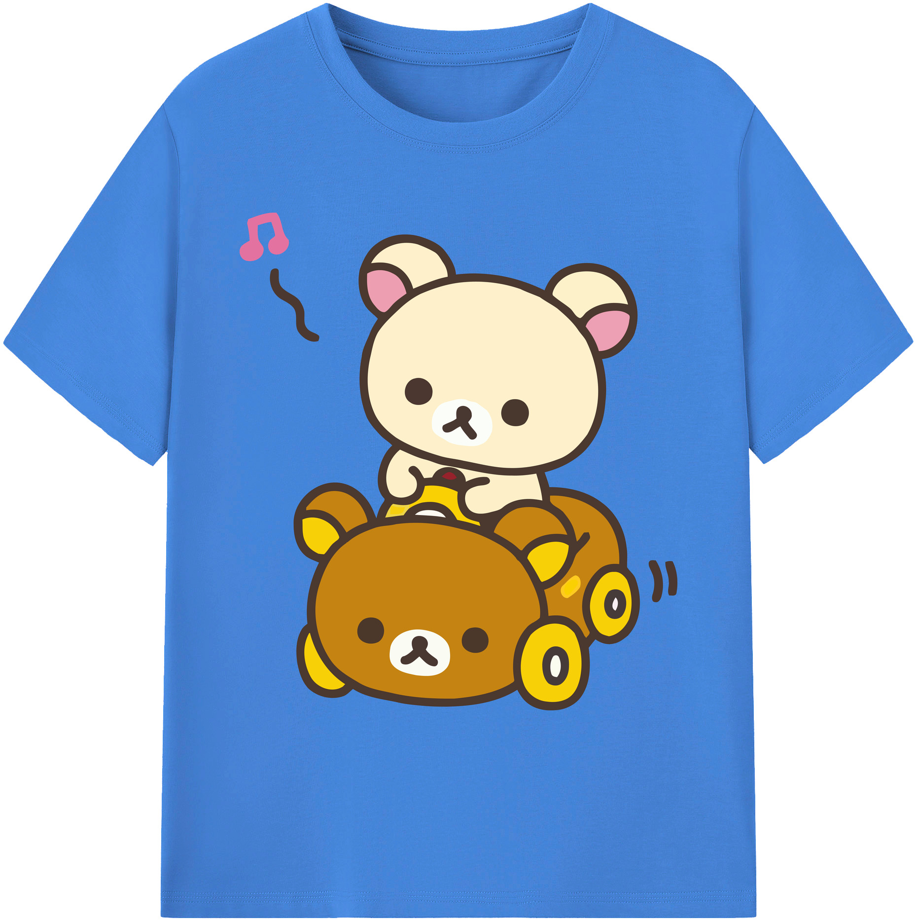 （画像用） リラックマ リラックマ キイロイトリ Rilakkuma Korilakkuma Kiiroitori 綿100％ メンズ半袖Tシャツ｜肌触りやわらか＆通気性