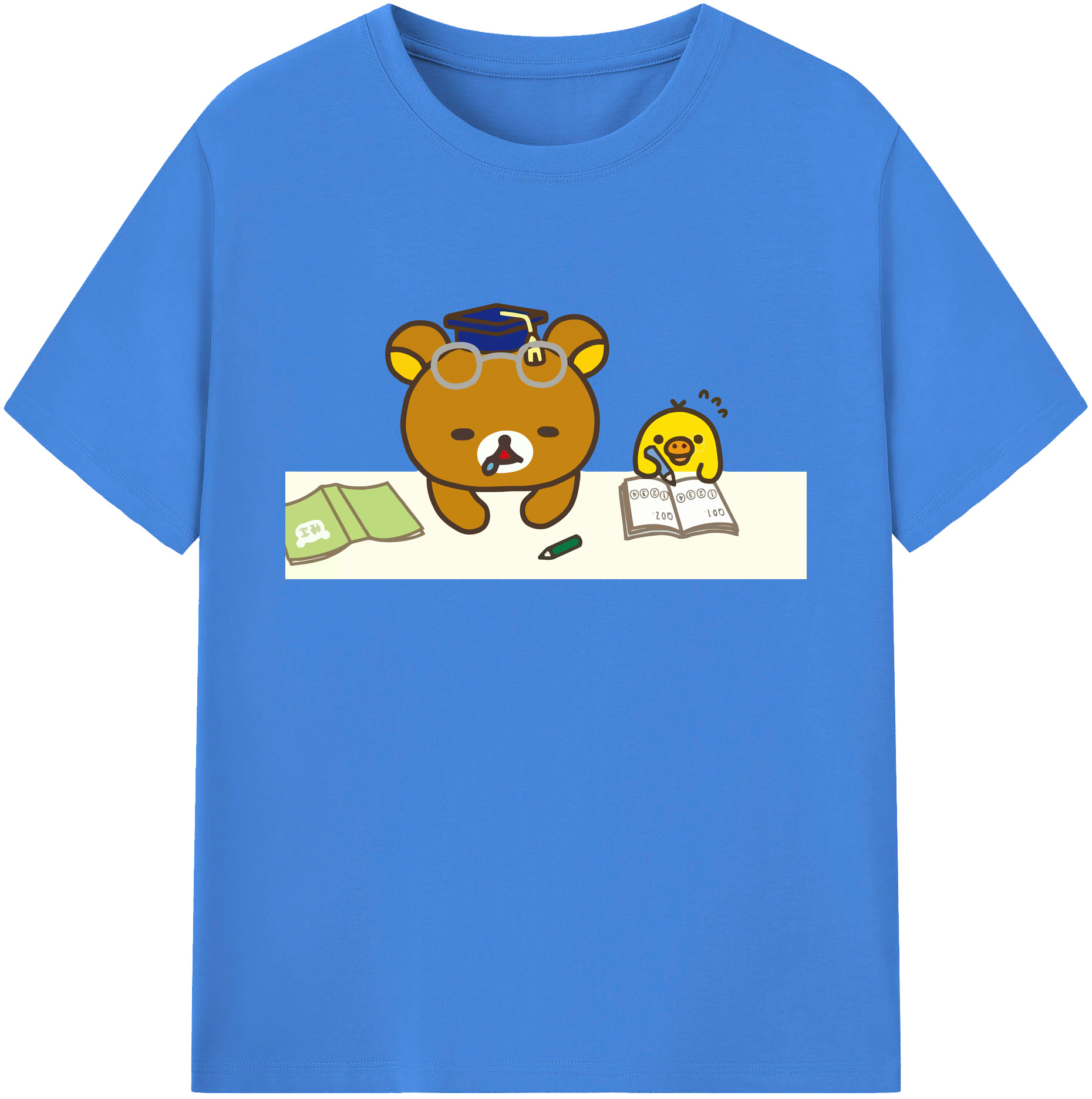 （画像用） リラックマ リラックマ キイロイトリ Rilakkuma Korilakkuma Kiiroitori 綿100％ メンズ半袖Tシャツ｜肌触りやわらか＆通気性