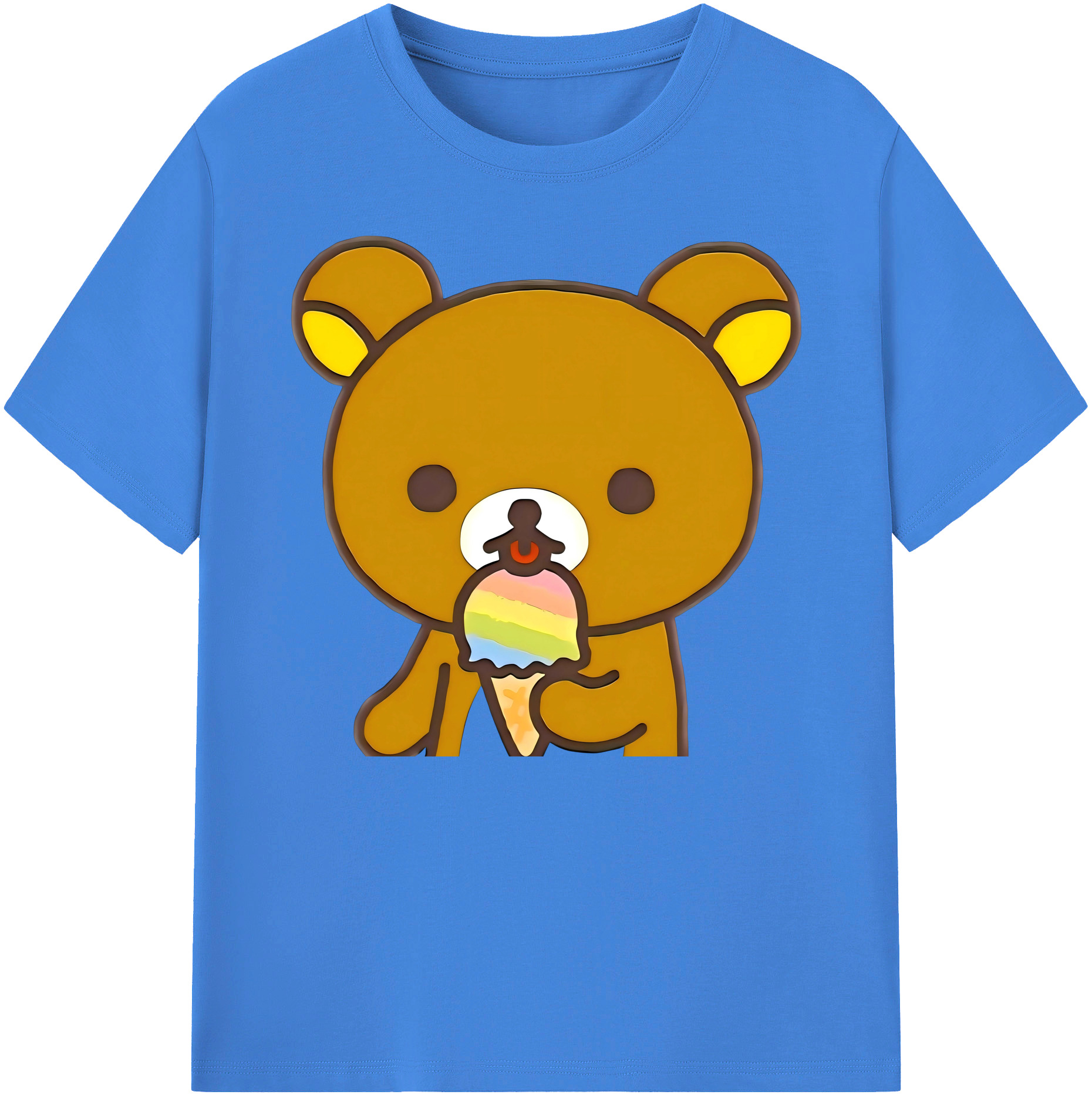 （画像用） リラックマ リラックマ キイロイトリ Rilakkuma Korilakkuma Kiiroitori 綿100％ メンズ半袖Tシャツ｜肌触りやわらか＆通気性