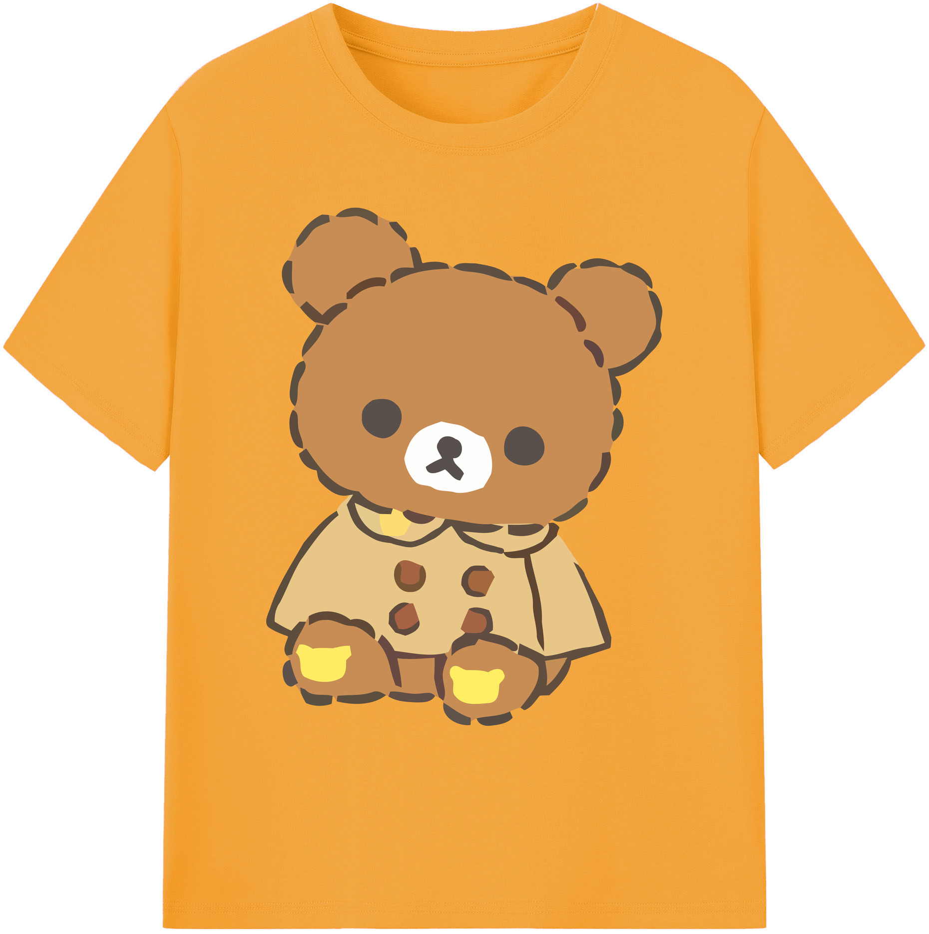 （画像用） リラックマ リラックマ キイロイトリ Rilakkuma Korilakkuma Kiiroitori 綿100％ メンズ半袖Tシャツ｜肌触りやわらか＆通気性