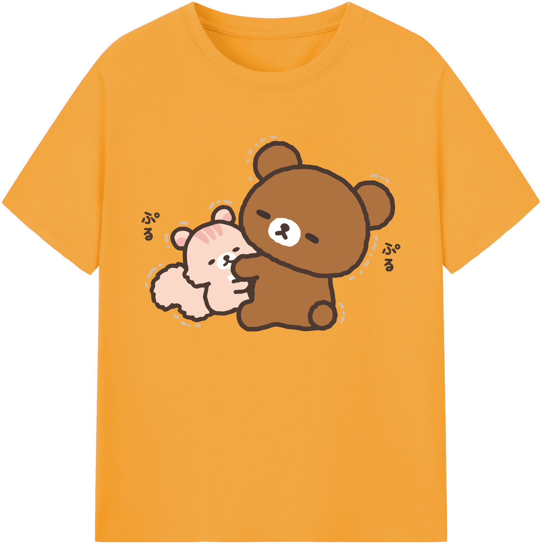 （画像用） リラックマ リラックマ キイロイトリ Rilakkuma Korilakkuma Kiiroitori 綿100％ メンズ半袖Tシャツ｜肌触りやわらか＆通気性