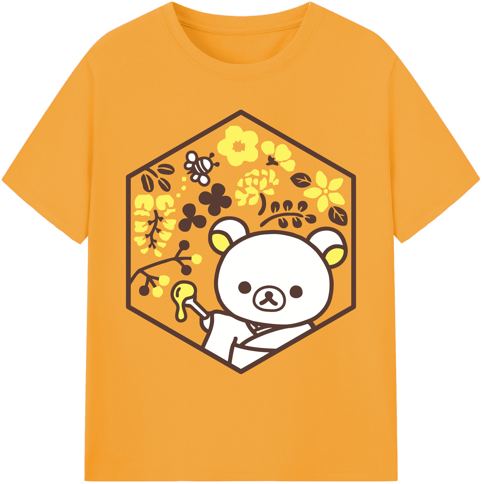 （画像用） リラックマ リラックマ キイロイトリ Rilakkuma Korilakkuma Kiiroitori 綿100％ メンズ半袖Tシャツ｜肌触りやわらか＆通気性