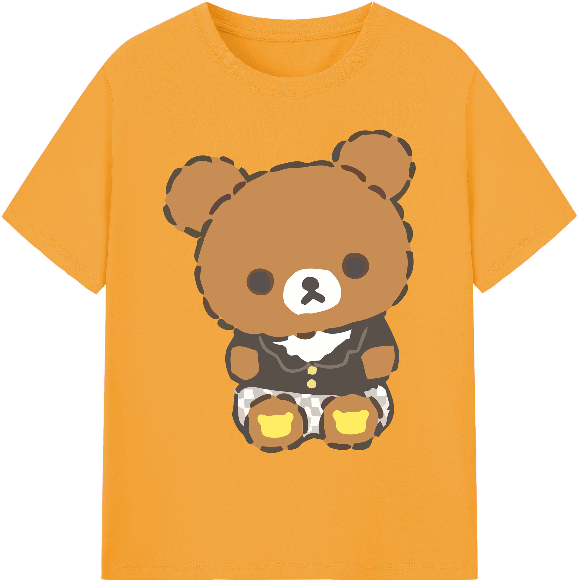 （画像用） リラックマ リラックマ キイロイトリ Rilakkuma Korilakkuma Kiiroitori 綿100％ メンズ半袖Tシャツ｜肌触りやわらか＆通気性