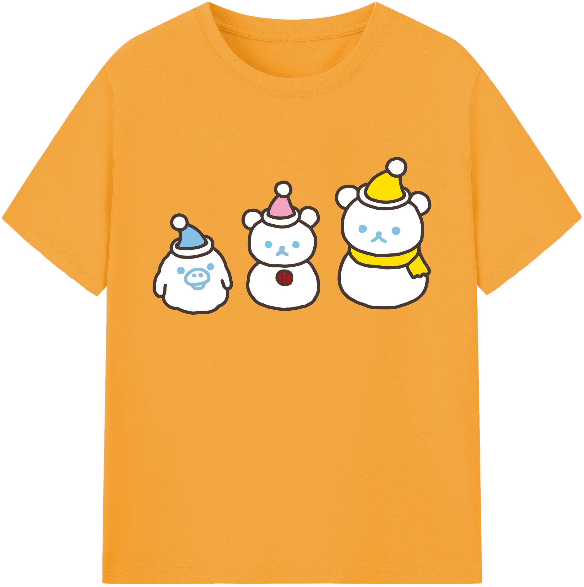 （画像用） リラックマ リラックマ キイロイトリ Rilakkuma Korilakkuma Kiiroitori 綿100％ メンズ半袖Tシャツ｜肌触りやわらか＆通気性