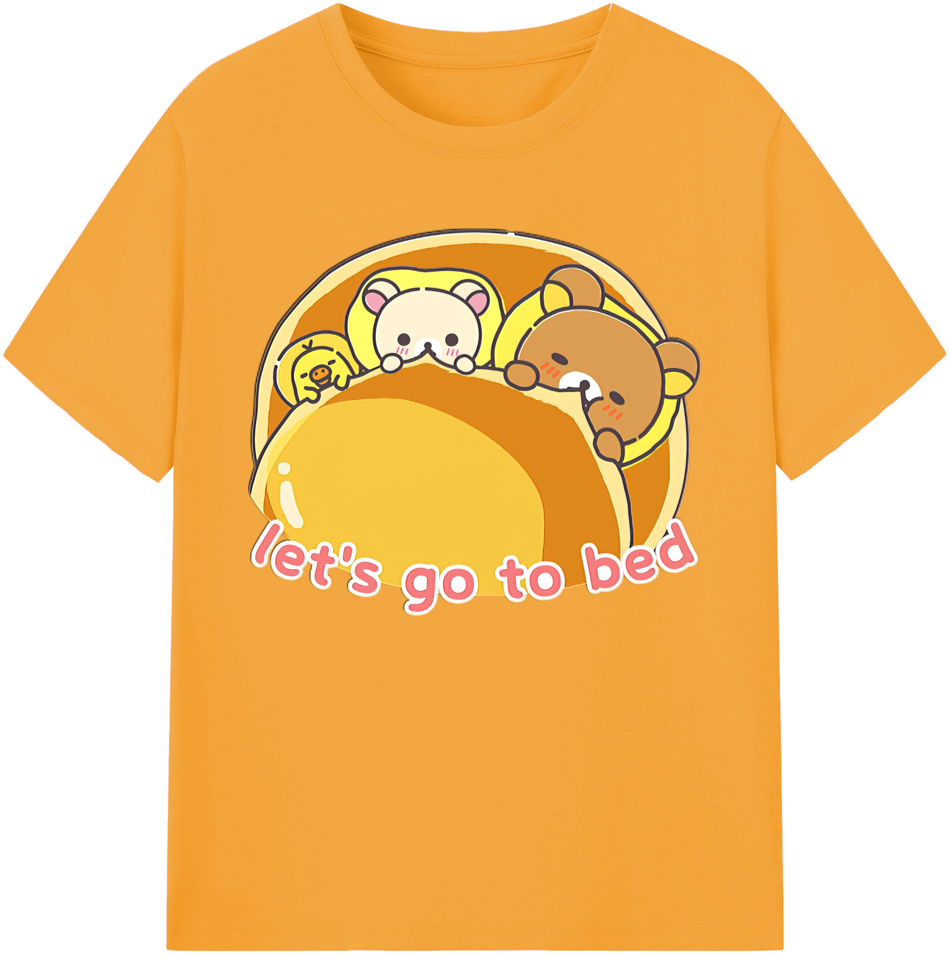 （画像用） リラックマ リラックマ キイロイトリ Rilakkuma Korilakkuma Kiiroitori 綿100％ メンズ半袖Tシャツ｜肌触りやわらか＆通気性