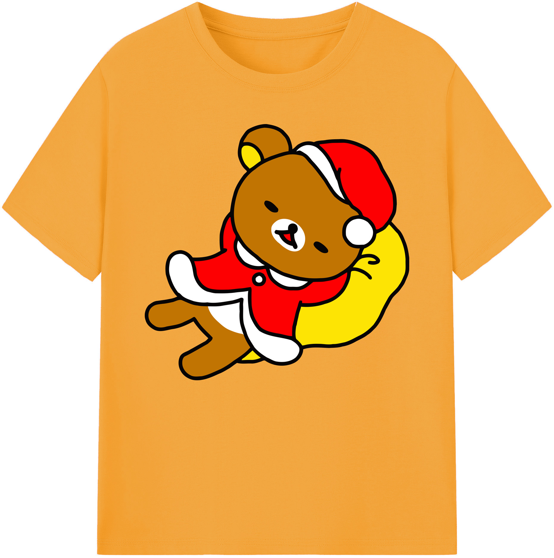 （画像用） リラックマ リラックマ キイロイトリ Rilakkuma Korilakkuma Kiiroitori 綿100％ メンズ半袖Tシャツ｜肌触りやわらか＆通気性