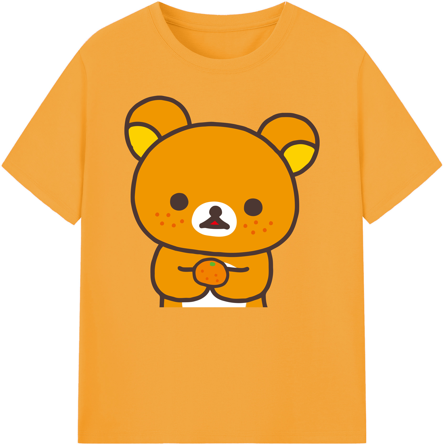 （画像用） リラックマ リラックマ キイロイトリ Rilakkuma Korilakkuma Kiiroitori 綿100％ メンズ半袖Tシャツ｜肌触りやわらか＆通気性