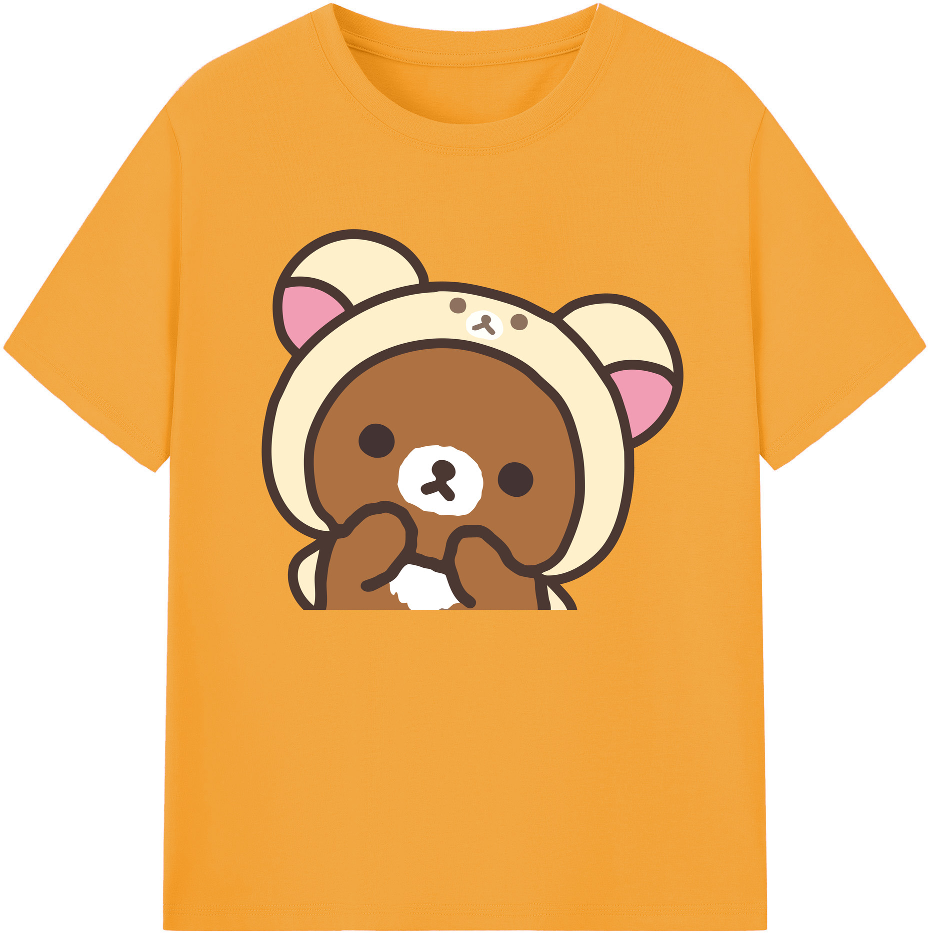 （画像用） リラックマ リラックマ キイロイトリ Rilakkuma Korilakkuma Kiiroitori 綿100％ メンズ半袖Tシャツ｜肌触りやわらか＆通気性
