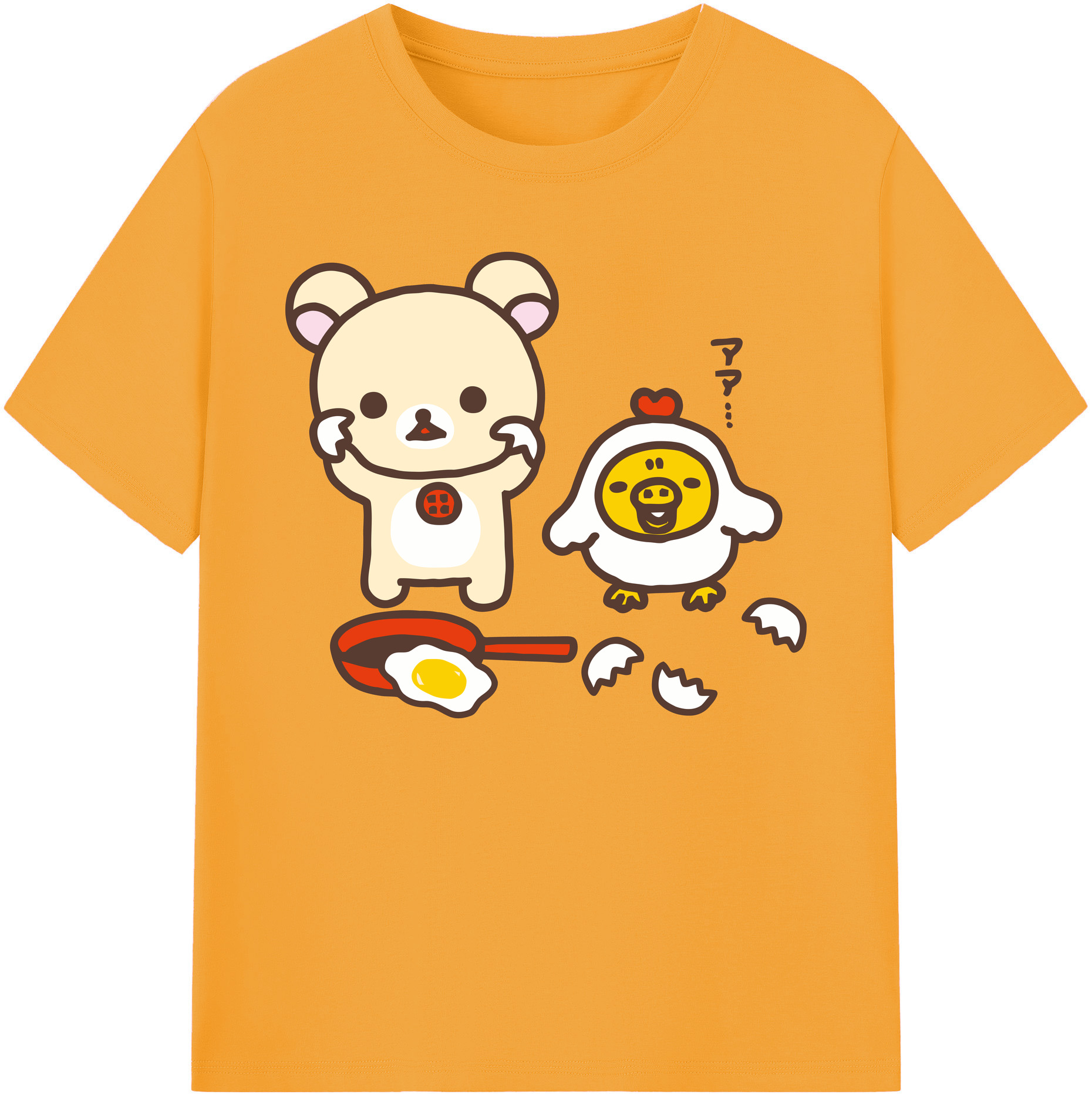 （画像用） リラックマ リラックマ キイロイトリ Rilakkuma Korilakkuma Kiiroitori 綿100％ メンズ半袖Tシャツ｜肌触りやわらか＆通気性