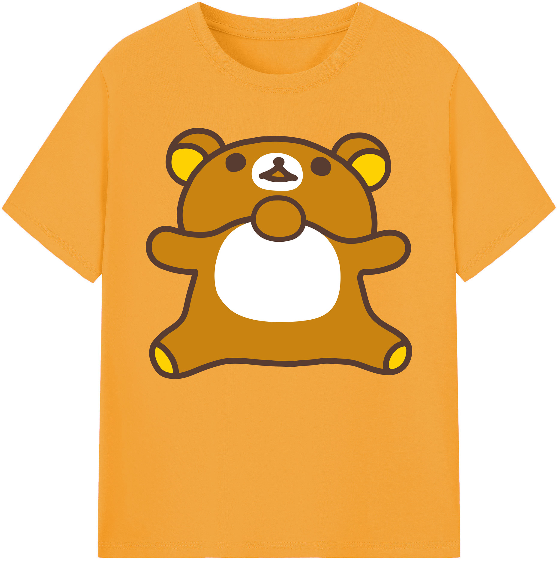 （画像用） リラックマ リラックマ キイロイトリ Rilakkuma Korilakkuma Kiiroitori 綿100％ メンズ半袖Tシャツ｜肌触りやわらか＆通気性