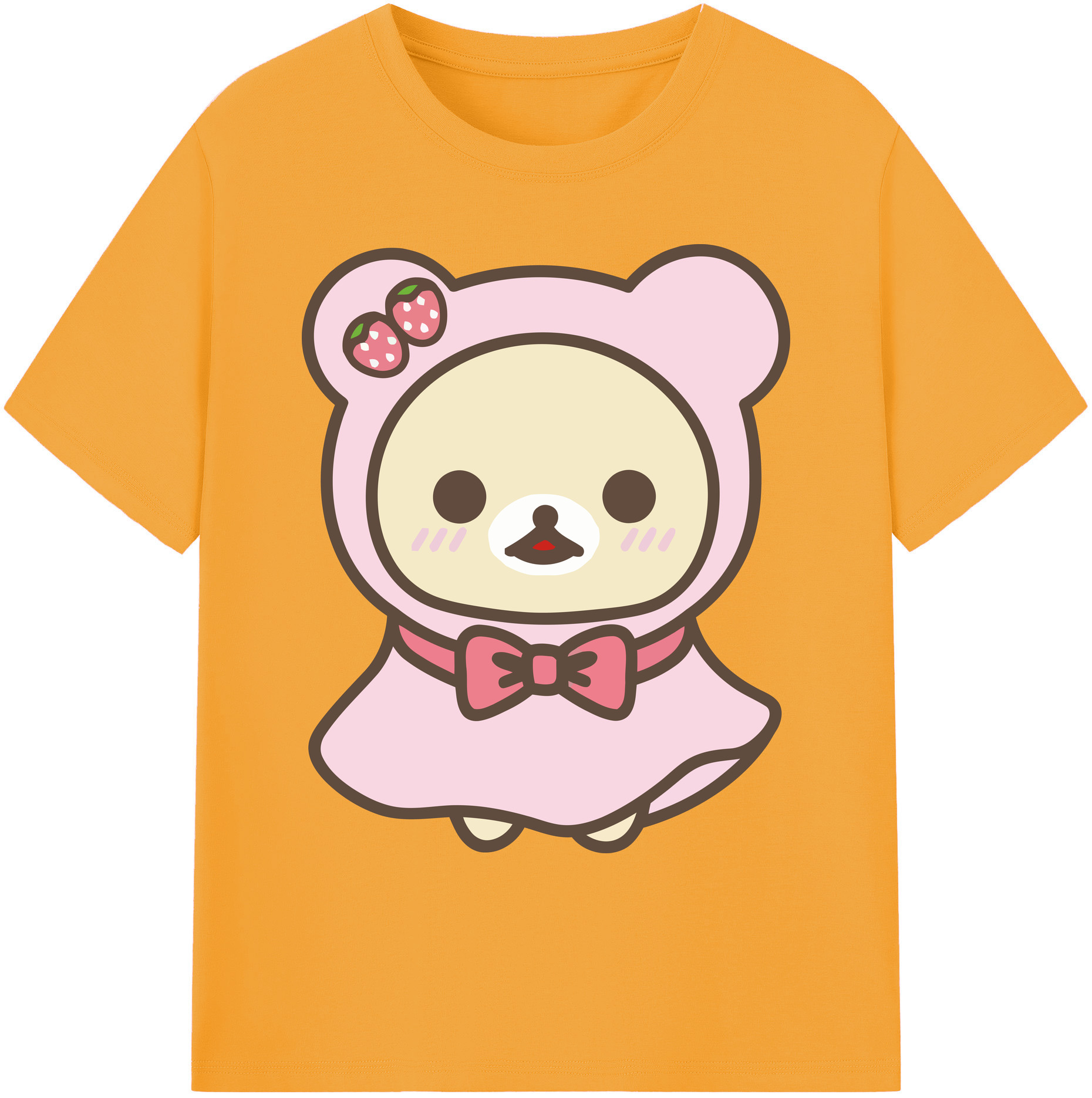 （画像用） リラックマ リラックマ キイロイトリ Rilakkuma Korilakkuma Kiiroitori 綿100％ メンズ半袖Tシャツ｜肌触りやわらか＆通気性
