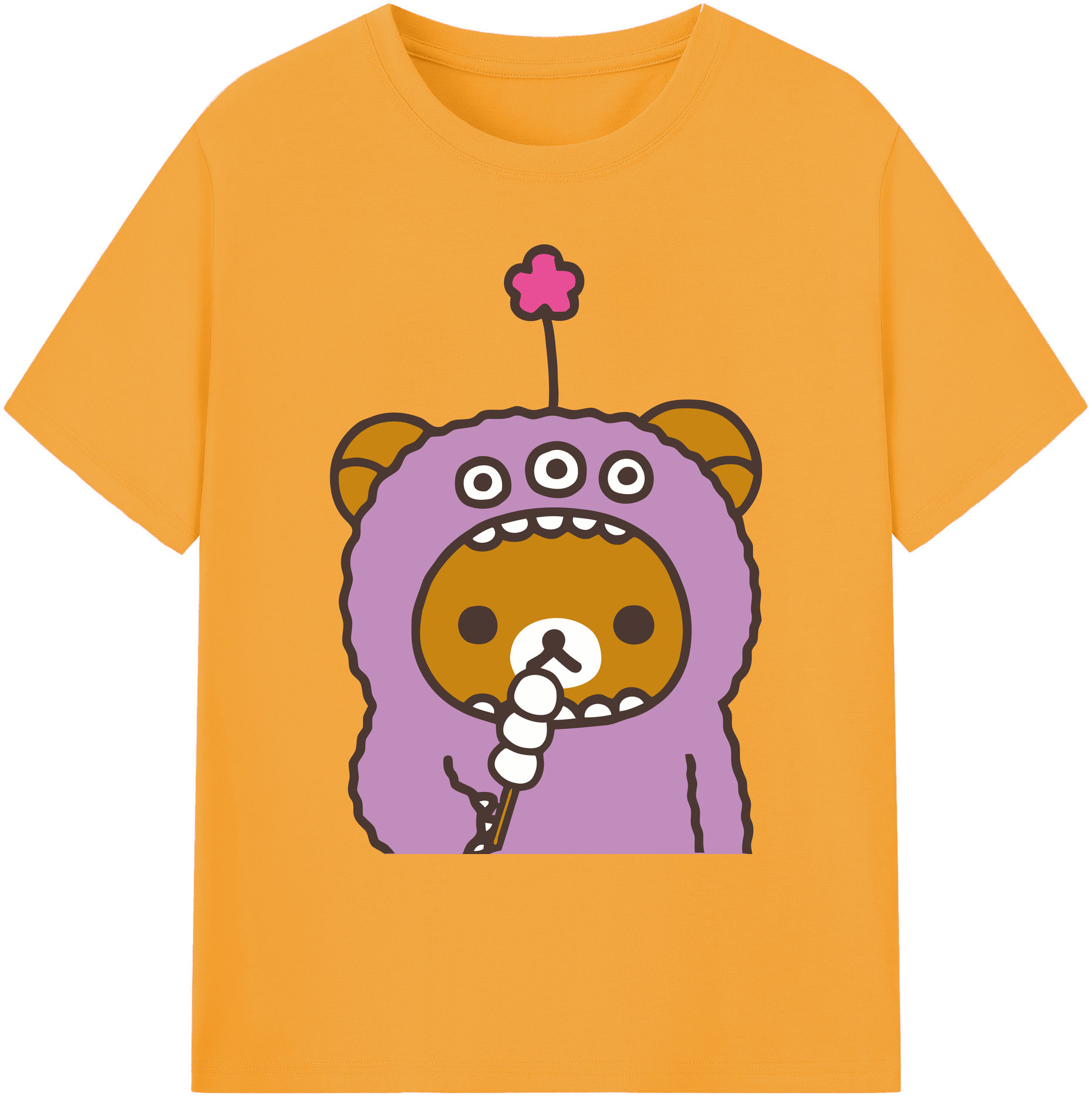 （画像用） リラックマ リラックマ キイロイトリ Rilakkuma Korilakkuma Kiiroitori 綿100％ メンズ半袖Tシャツ｜肌触りやわらか＆通気性