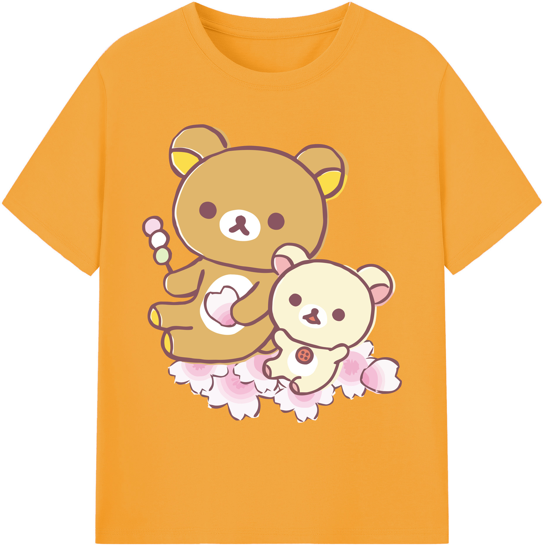（画像用） リラックマ リラックマ キイロイトリ Rilakkuma Korilakkuma Kiiroitori 綿100％ メンズ半袖Tシャツ｜肌触りやわらか＆通気性