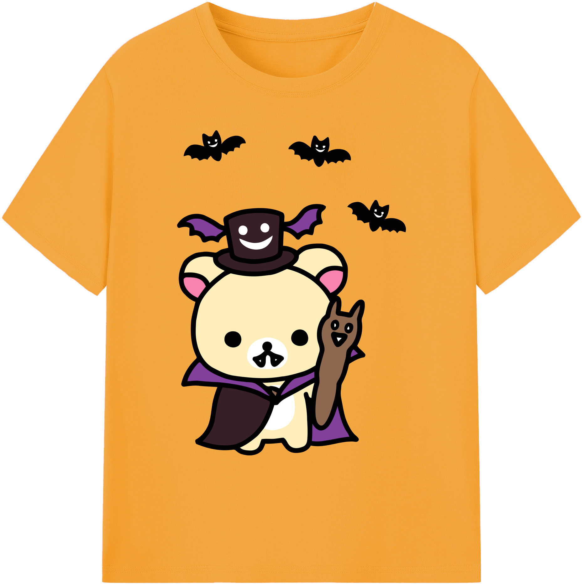 （画像用） リラックマ リラックマ キイロイトリ Rilakkuma Korilakkuma Kiiroitori 綿100％ メンズ半袖Tシャツ｜肌触りやわらか＆通気性