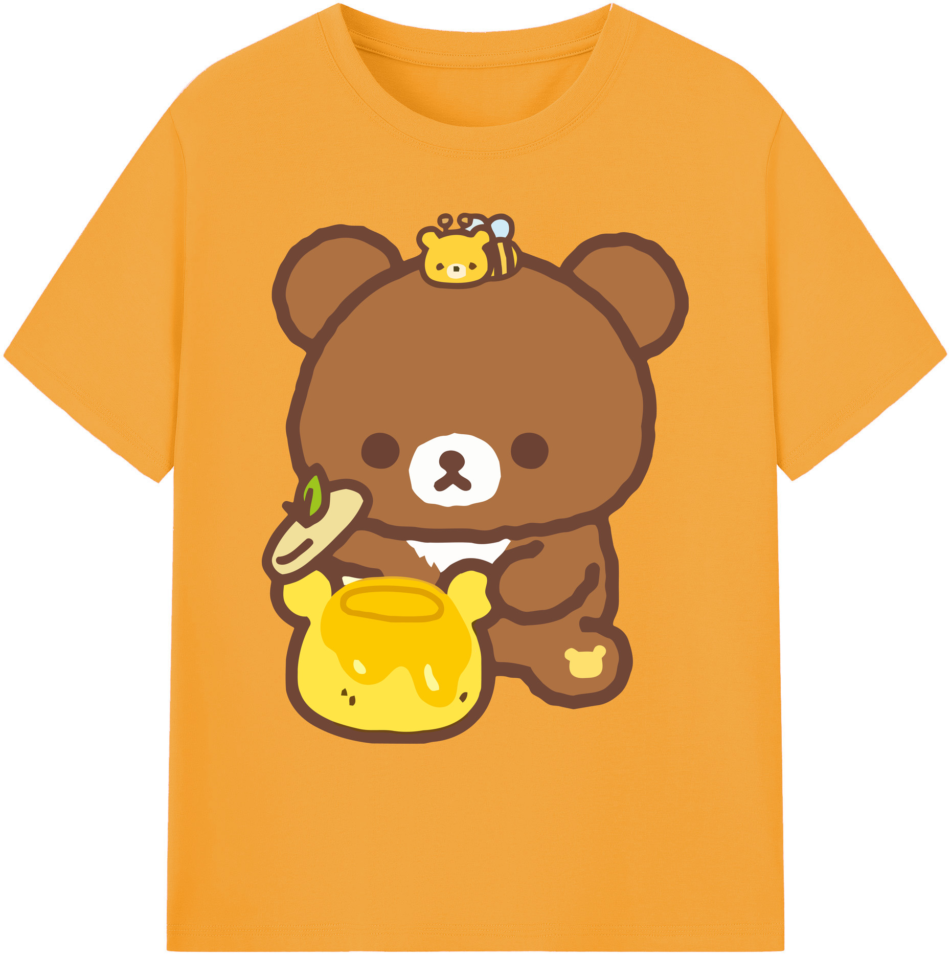 （画像用） リラックマ リラックマ キイロイトリ Rilakkuma Korilakkuma Kiiroitori 綿100％ メンズ半袖Tシャツ｜肌触りやわらか＆通気性