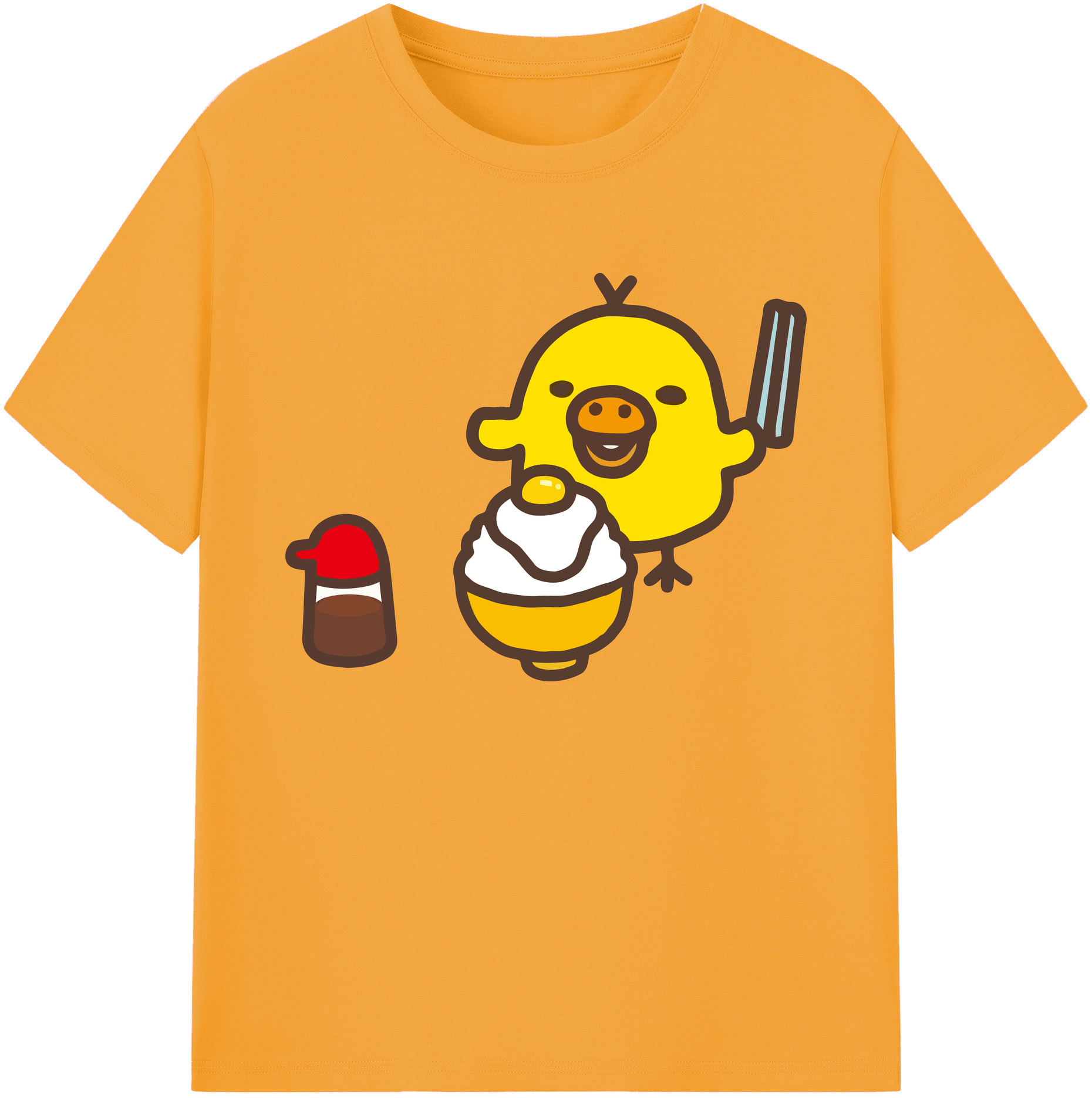 （画像用） リラックマ リラックマ キイロイトリ Rilakkuma Korilakkuma Kiiroitori 綿100％ メンズ半袖Tシャツ｜肌触りやわらか＆通気性