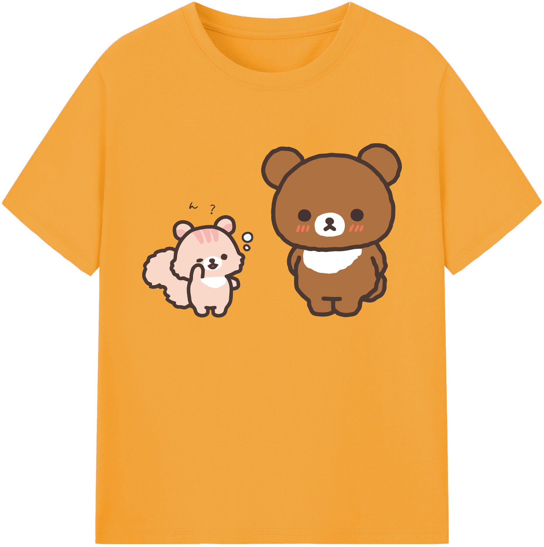 （画像用） リラックマ リラックマ キイロイトリ Rilakkuma Korilakkuma Kiiroitori 綿100％ メンズ半袖Tシャツ｜肌触りやわらか＆通気性