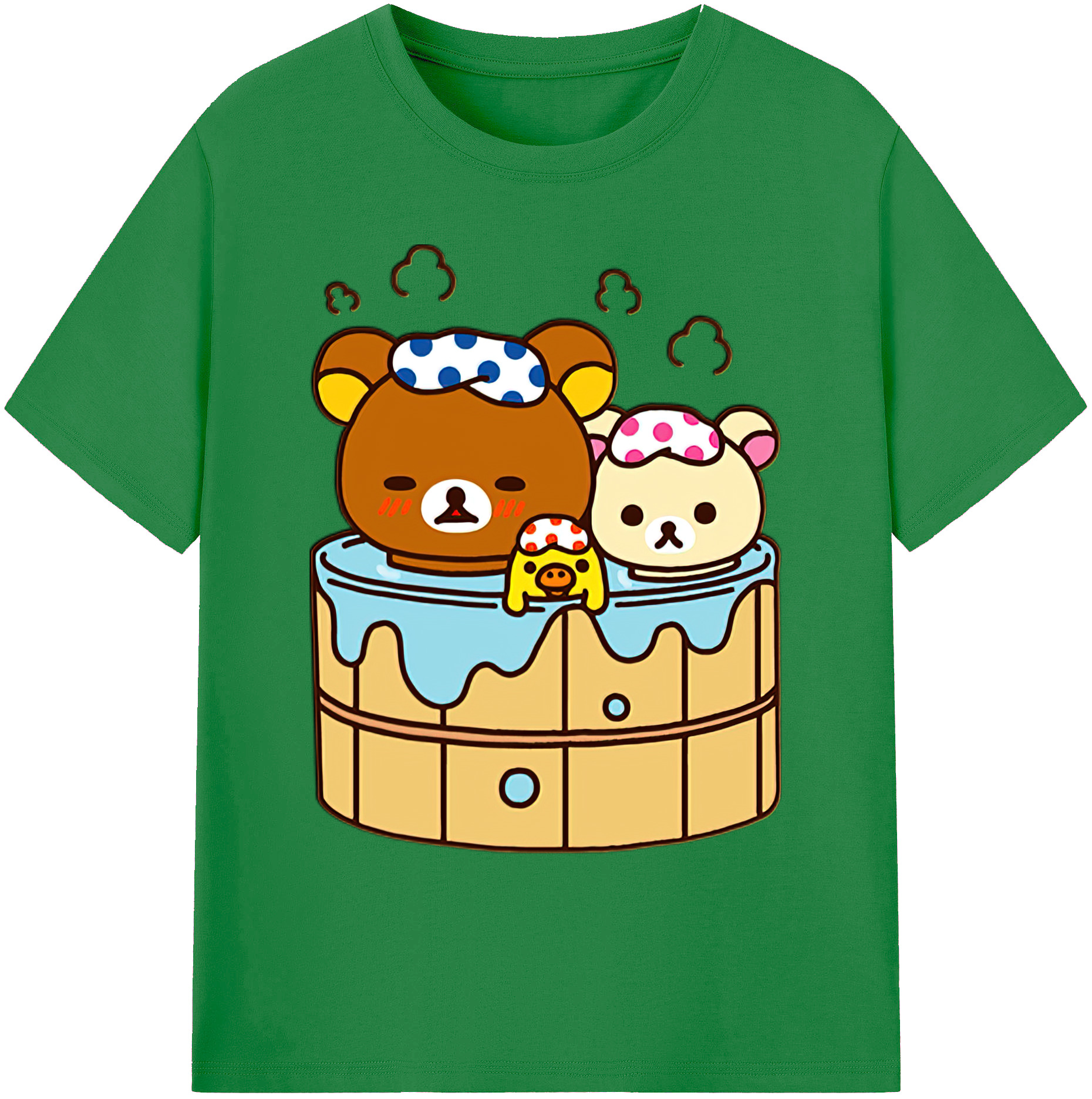（画像用） リラックマ リラックマ キイロイトリ Rilakkuma Korilakkuma Kiiroitori 綿100％ メンズ半袖Tシャツ｜肌触りやわらか＆通気性